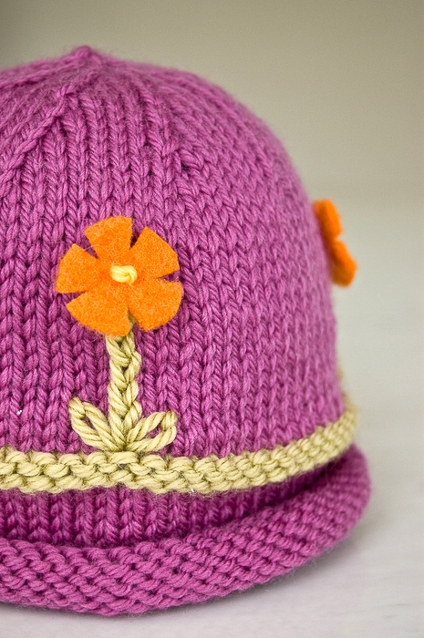 Spring meadow baby hat; wool