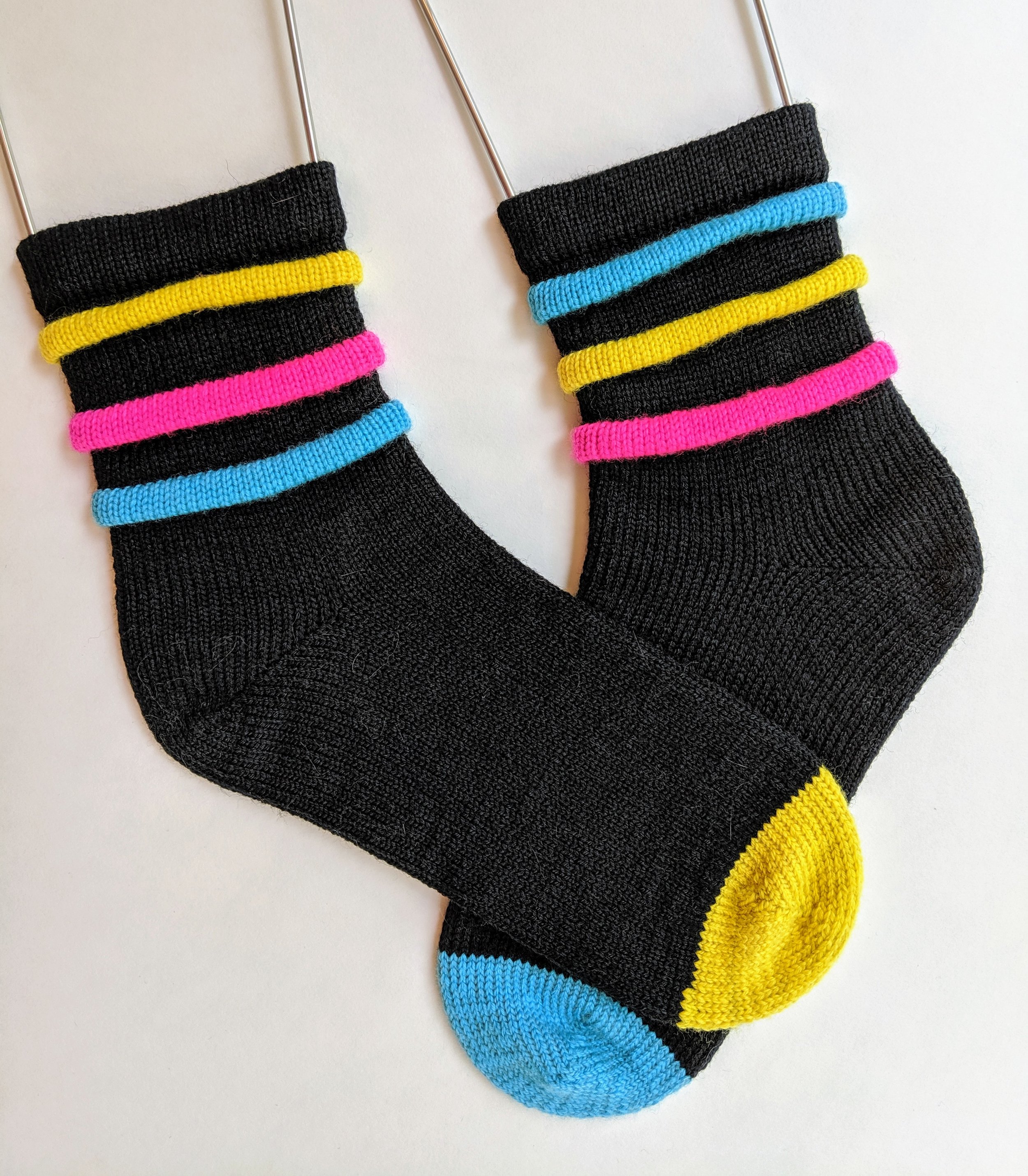 3 ring circus socks; wool and nylon