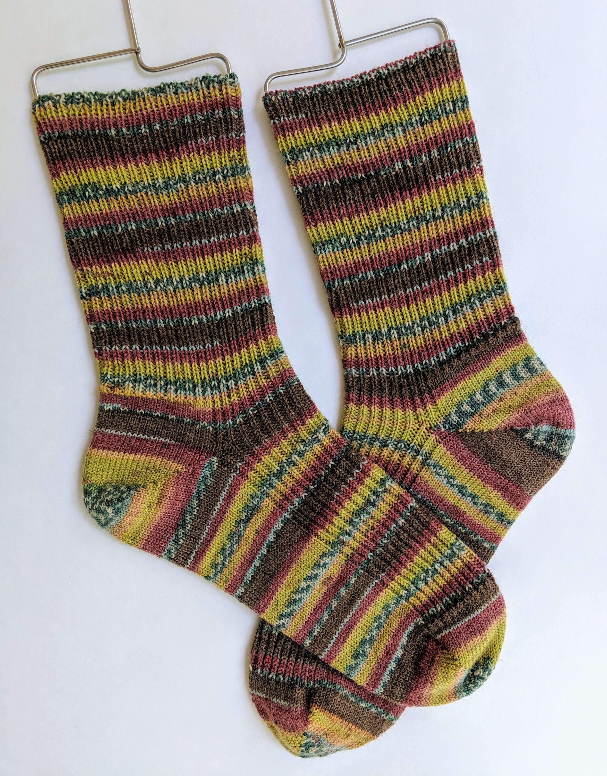 Men's ribbed socks; wool and nylon