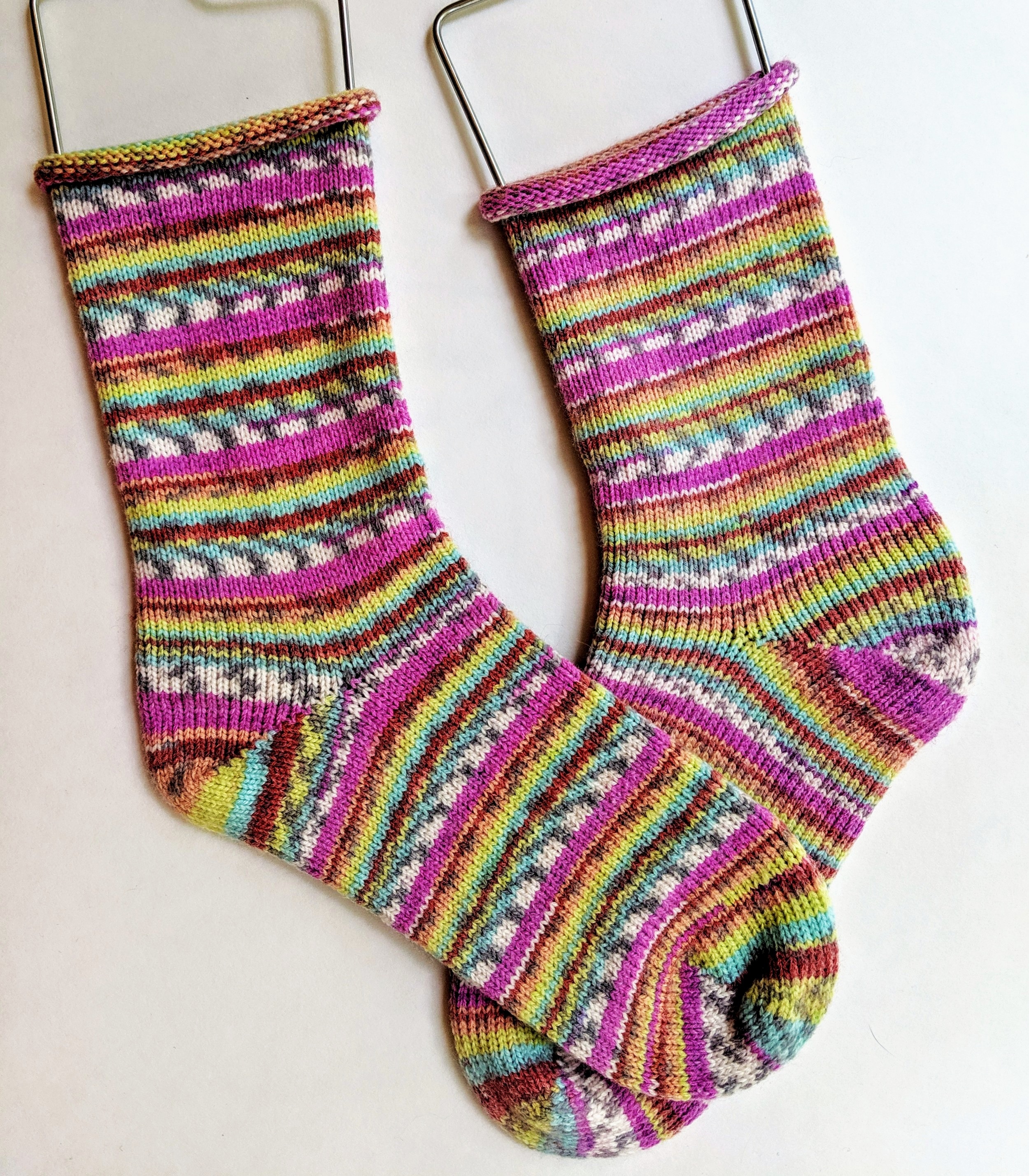 Roll top socks; acrylic and nylon