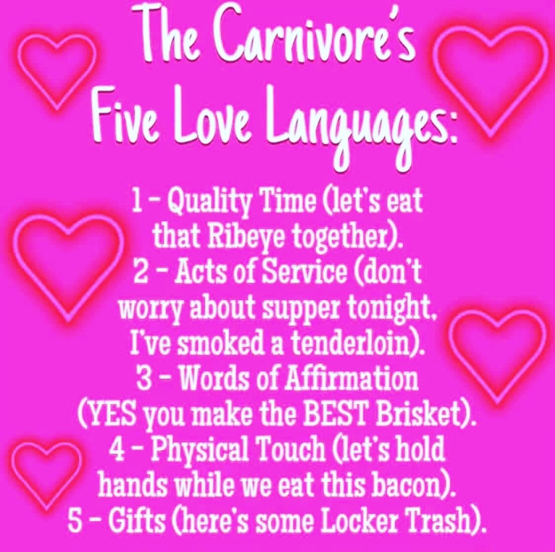 Love Language for Carnivores. &bull;&bull;
&bull;&bull;
&bull;&bull;
&bull;&bull;
&bull;&bull;
#valentinesday #carnivores #lovelanguage