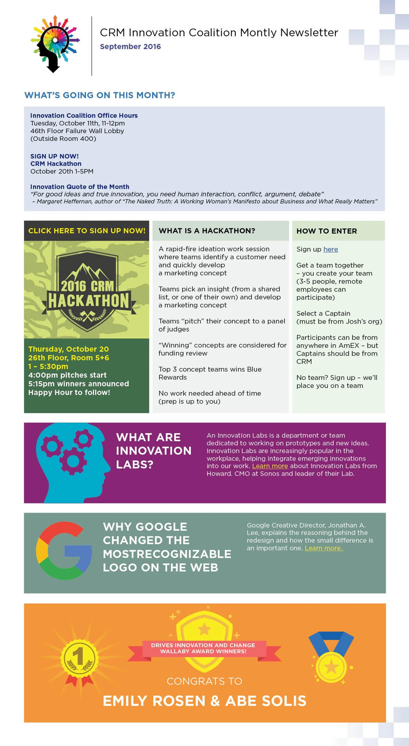 INTERNAL E-NEWSLETTER ANNOUNCEMENT