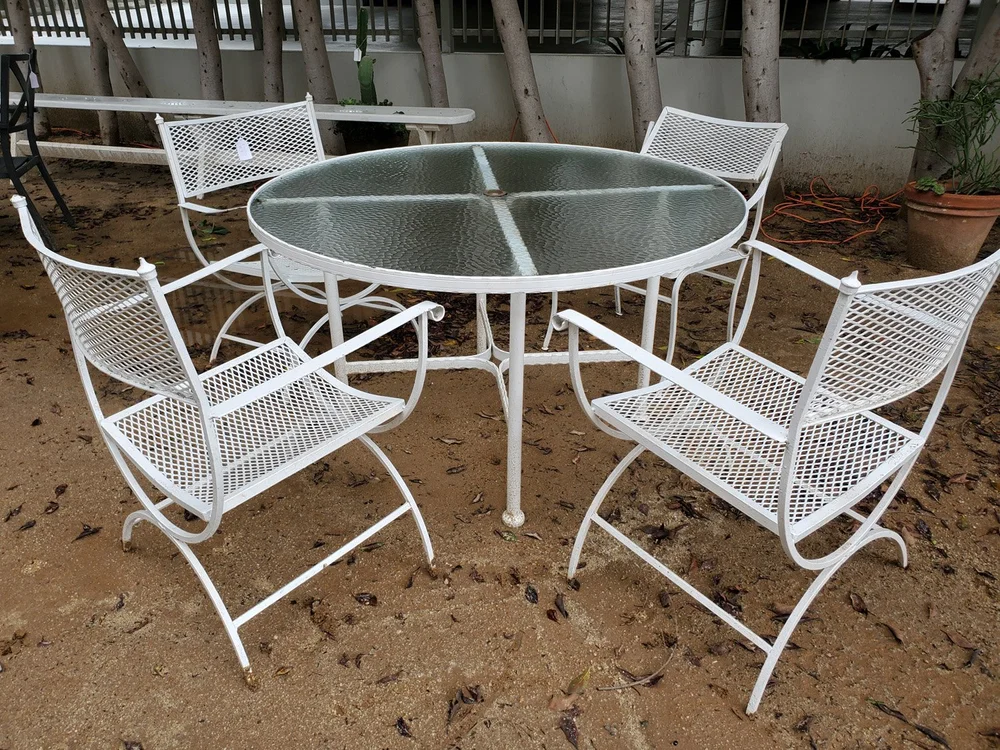 Wrought Iron White Garden Dining Set White Cast Iron Garden Chair