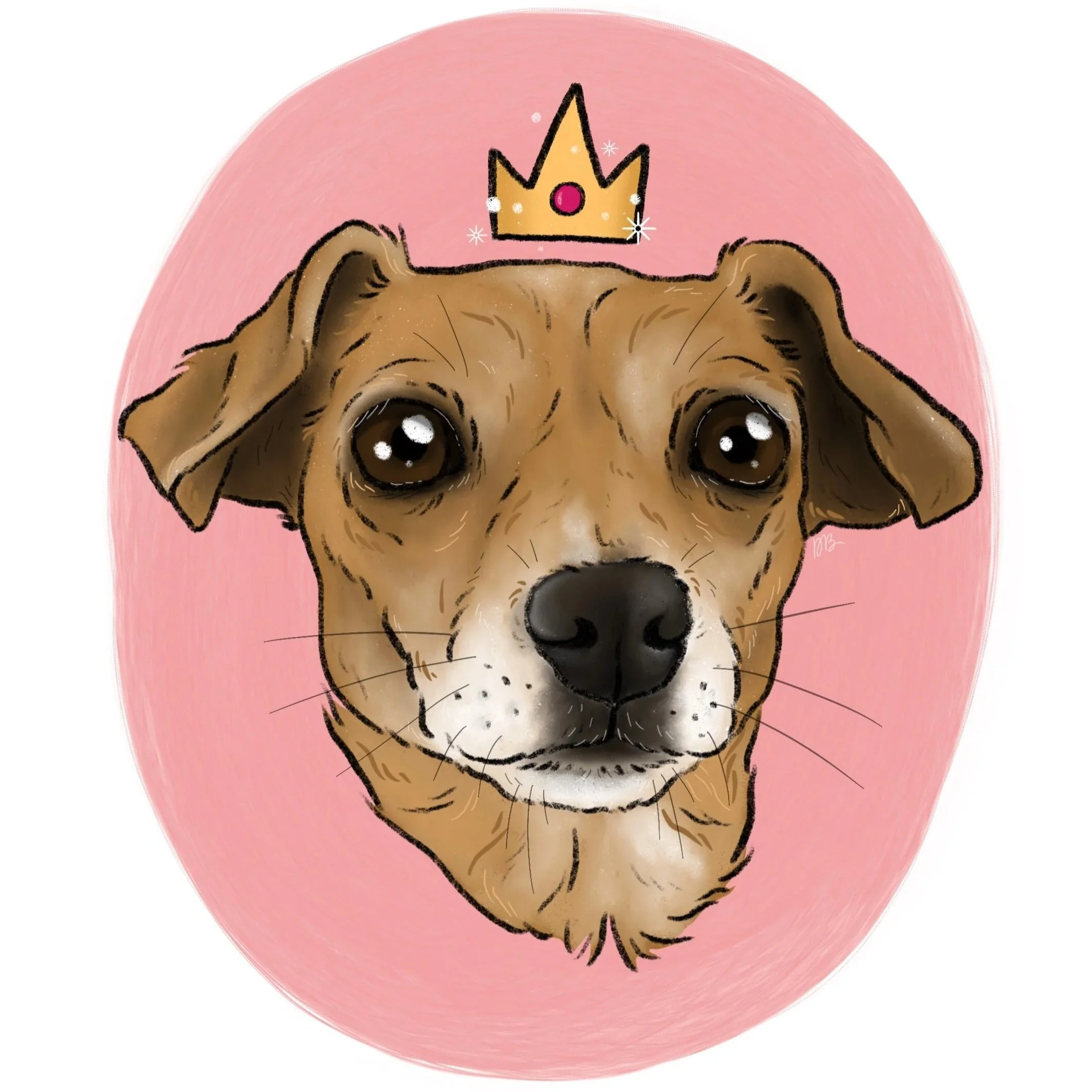 digital pet portrait illustration — creep can sleep