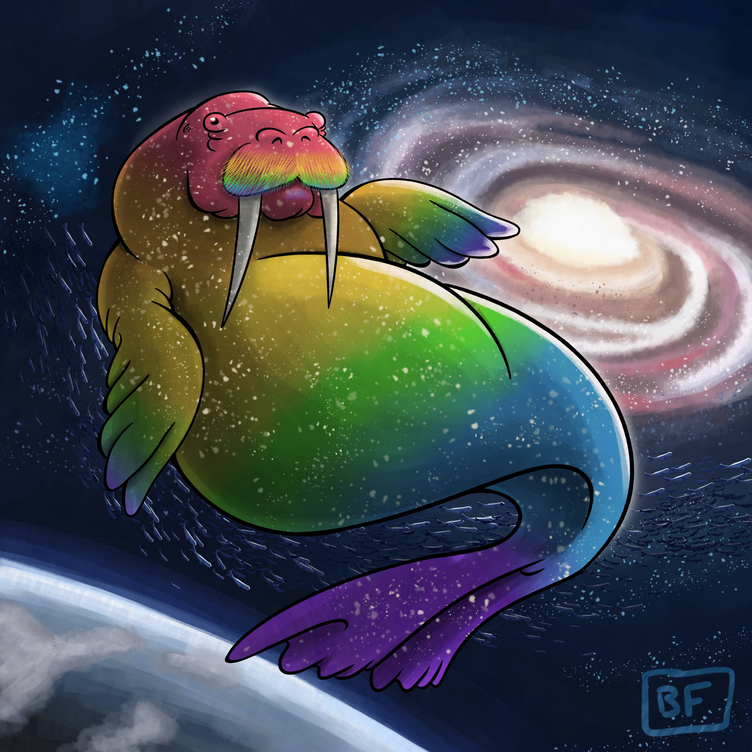 2. Rainbow Space Walrus