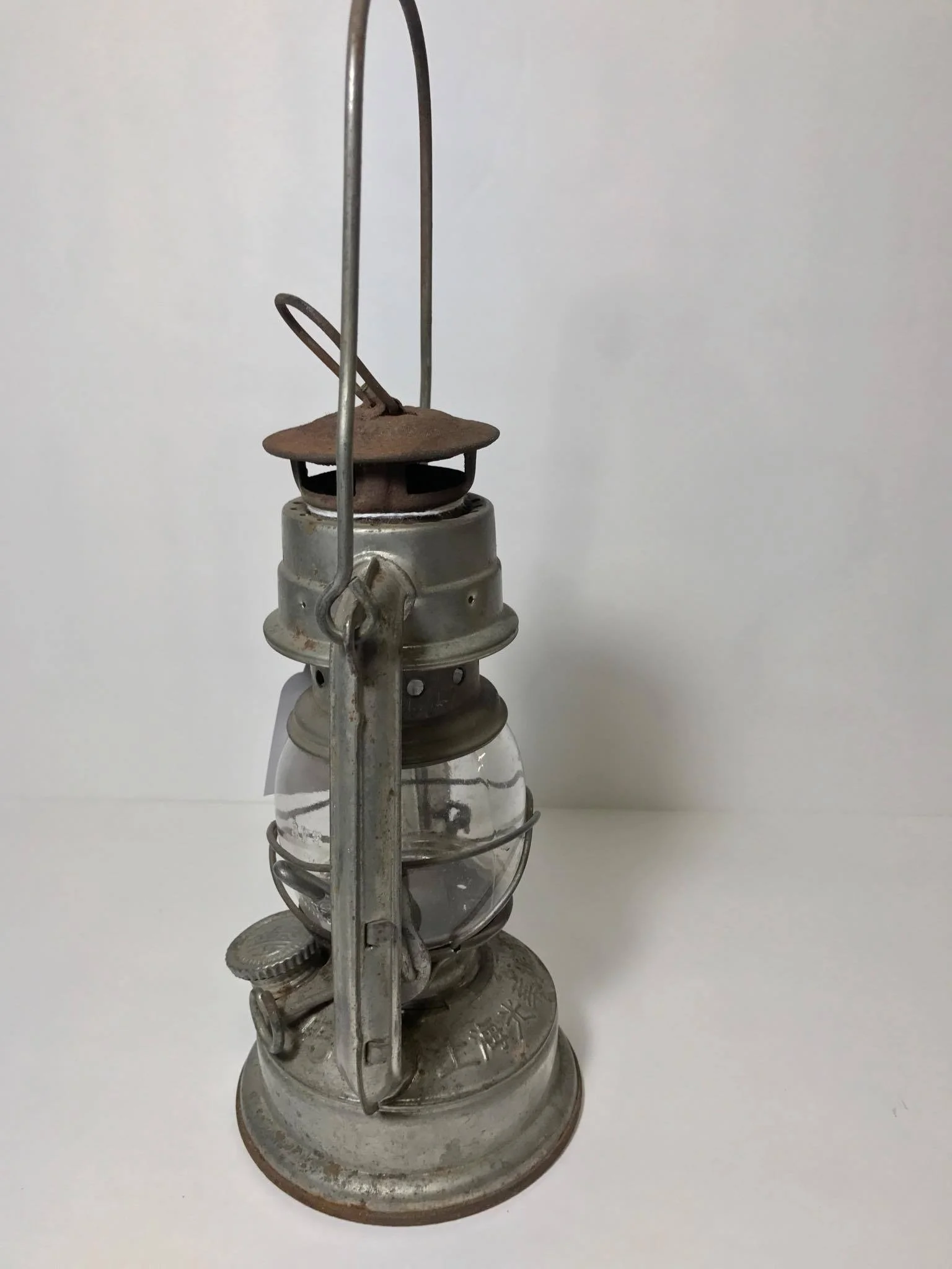 7inch antique Hurricane oil lantern, silver.jpg