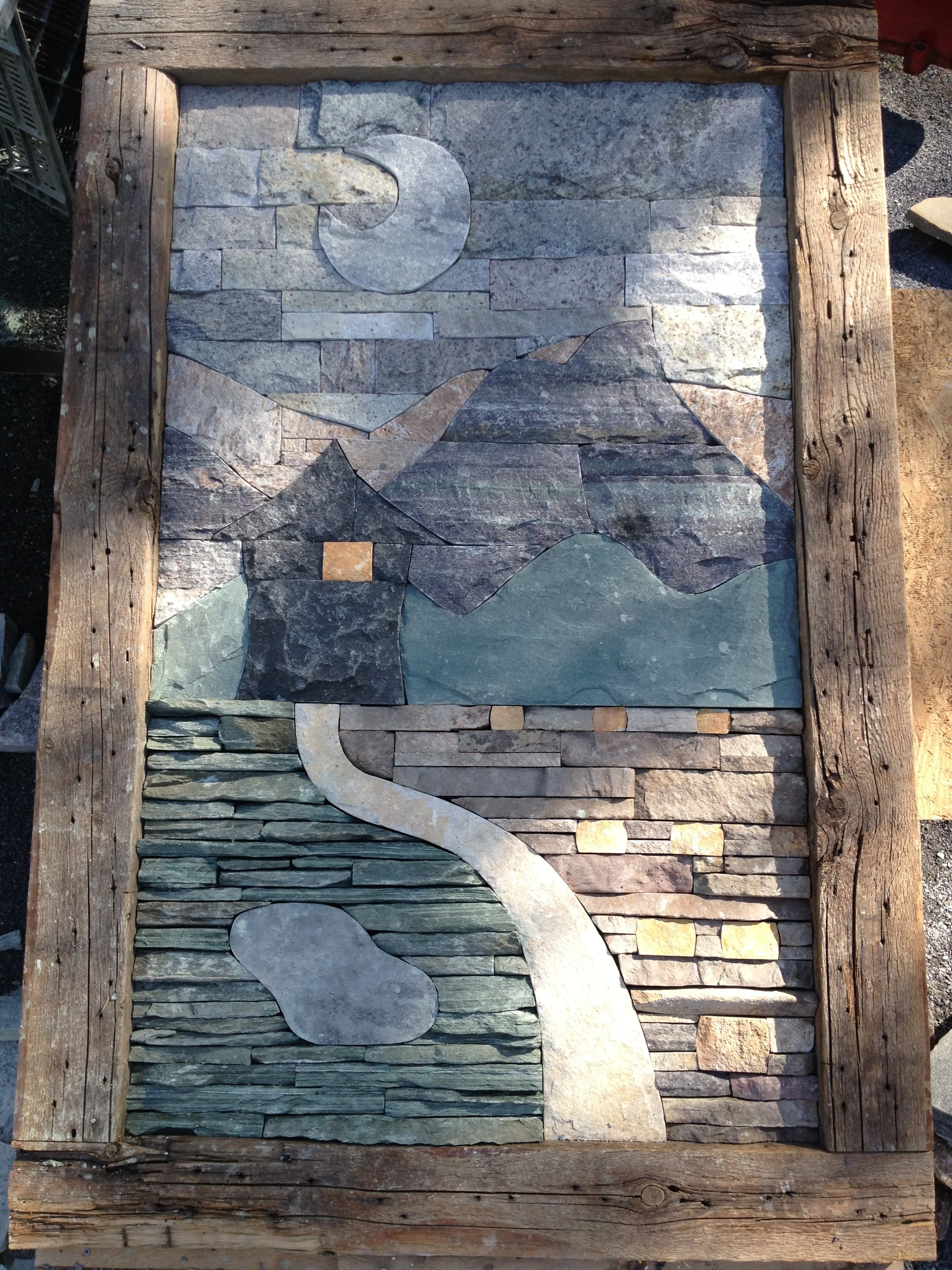 'Journeys End' 60"x40" Stone + Wood