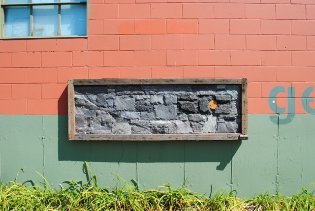 'KNIV' 80"x30" Stone + Wood BTV Arthop: Outdoor Sculpture Winner