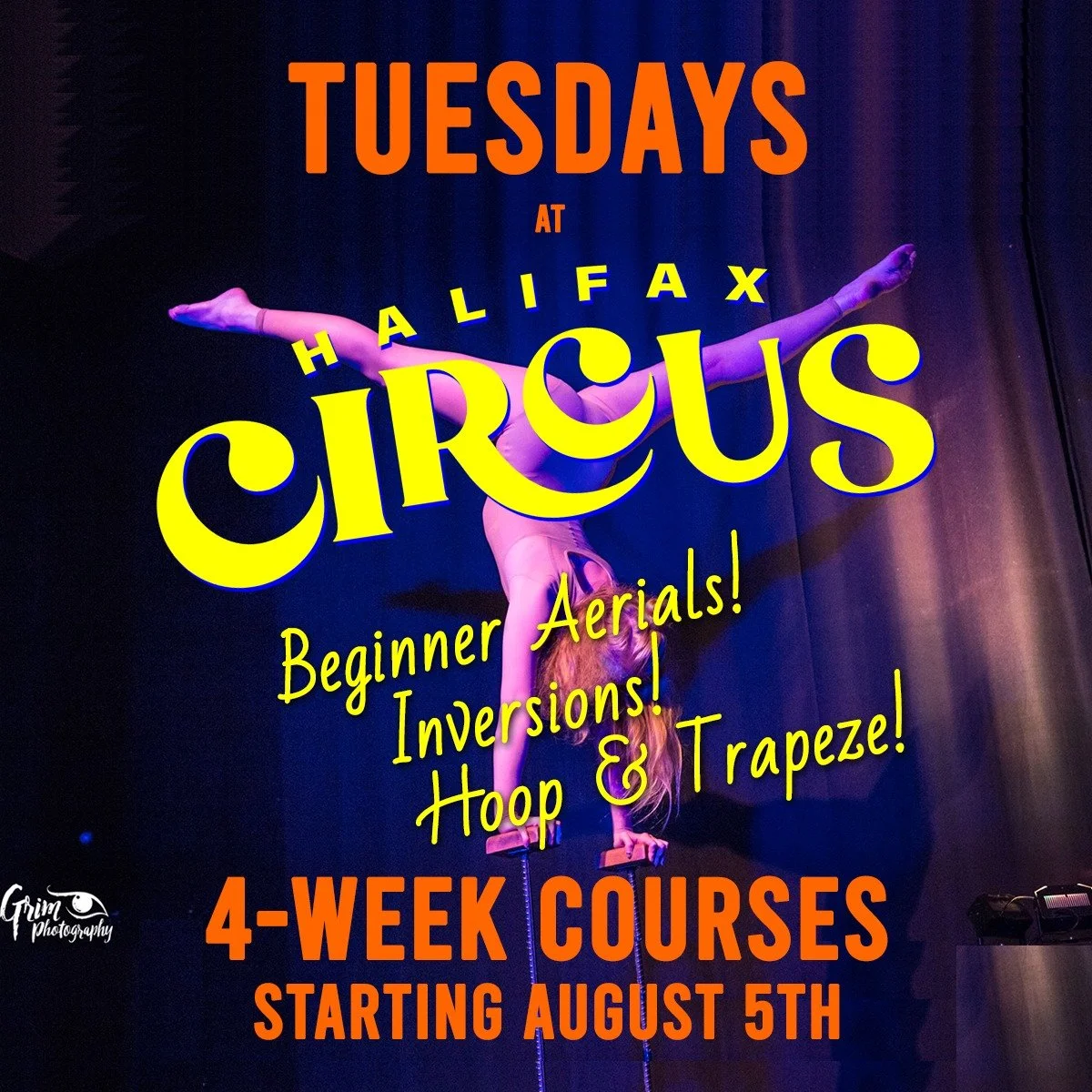 🚀 New to Aerials? Halifax Circus has you covered! 🚀

TUESDAYS IN AUGUST, we're offering special 4-week courses  with our resident lepidopterist Cait Anthony, including a special introductory course for the aerial arts!

🌿INTRO TO AERIALS
Beginner/