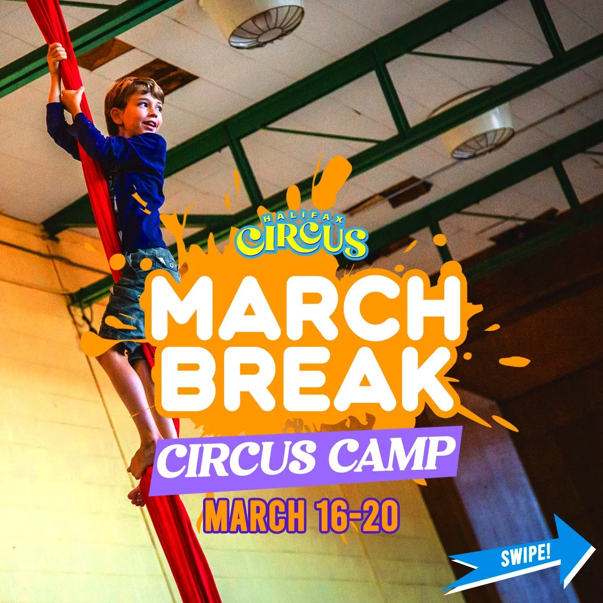 Looking for the perfect March Break experience for your kids?

Our annual CIRCUS CAMP starts next week! 

Aerials, acrobatics, juggling, tightrope, arts and crafts, outdoor activities, games, and so much more!

March Break Camp
March 16-20th 2026
9AM