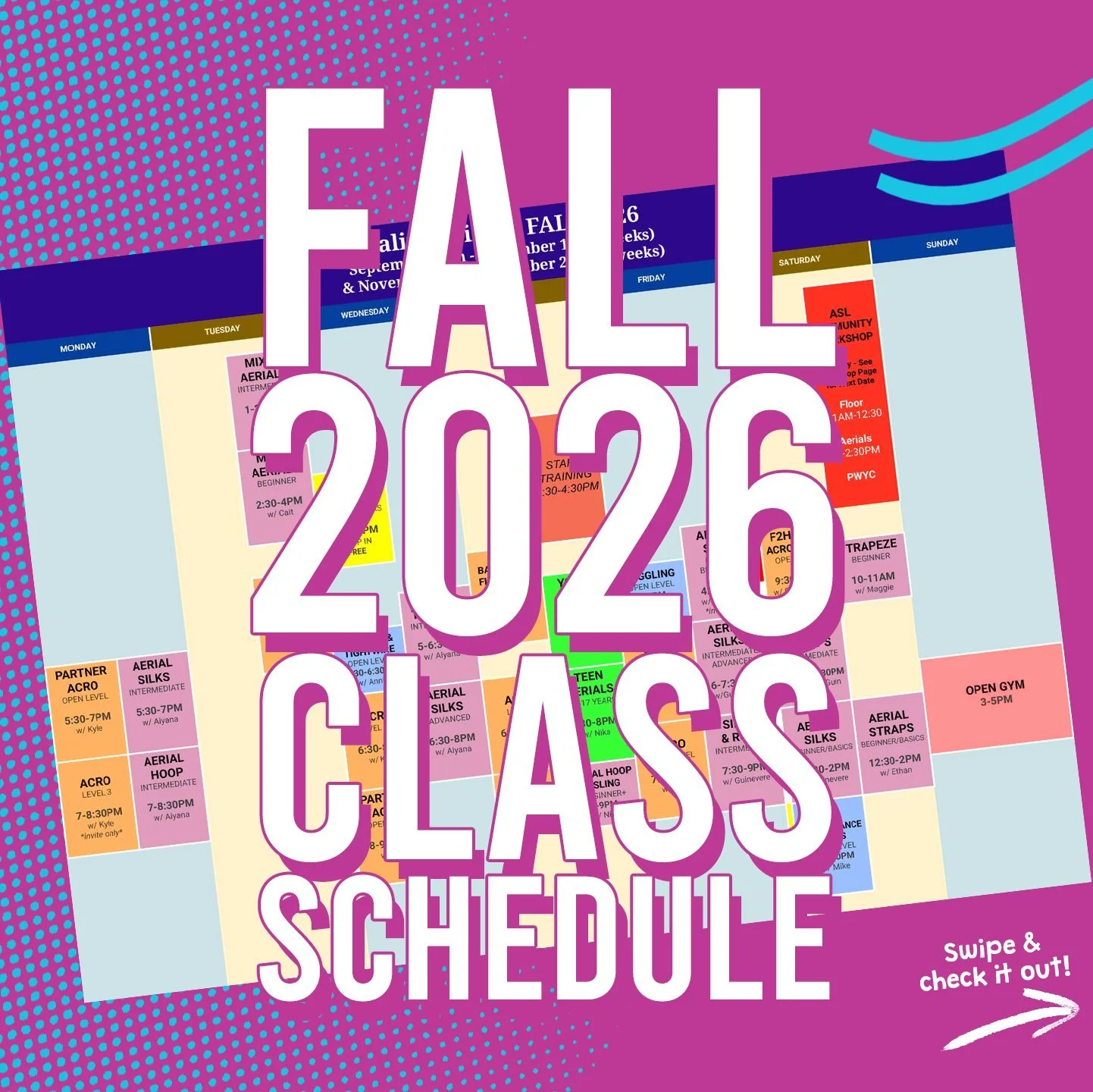 Our Fall Schedule is Here!

After a long hot summer, we're ready for a long, hot Fall - let's cook in the Halifax Circus studio 🔥

This time you can register for both our upcoming terms at once! You'll also save 9% off the total price (basically a f