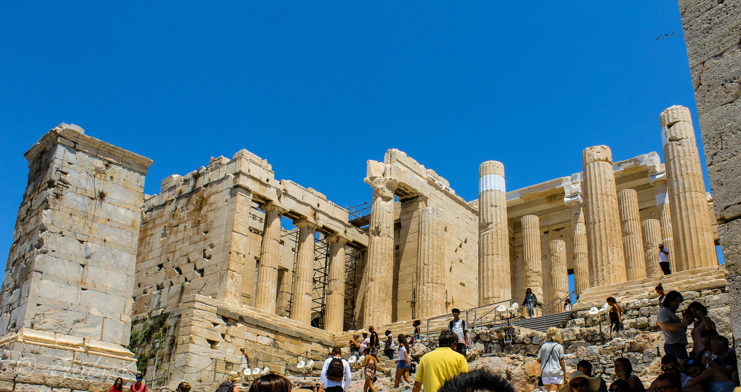 The Propylaea and on the left a monument to Agrippa