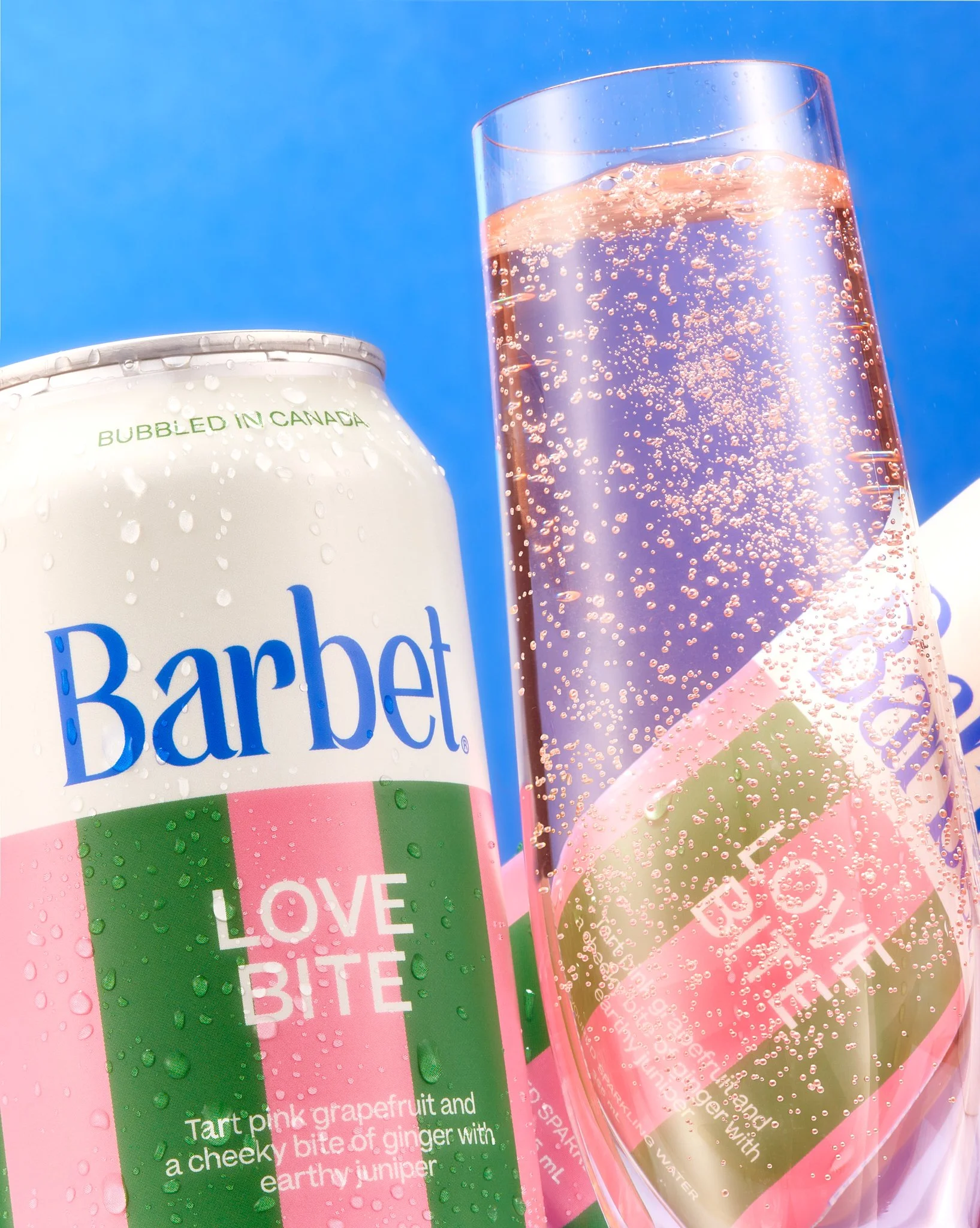 love bite sparkling water barbet cans photographed by toronto food and drink photographer Christie Vuong
