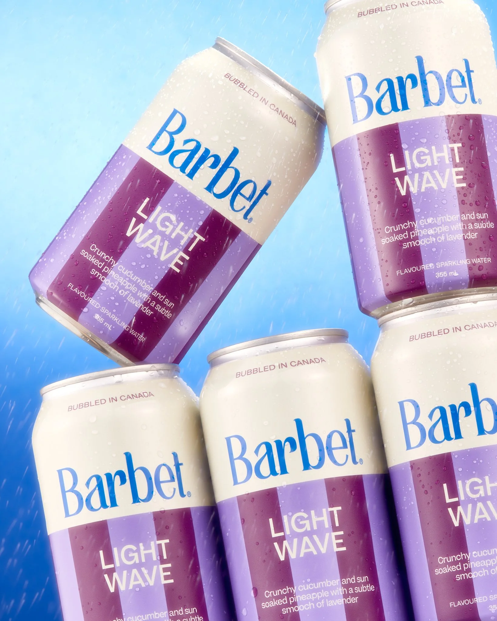 light wave sparkling water barbet cans photographed by toronto food and drink photographer Christie Vuong