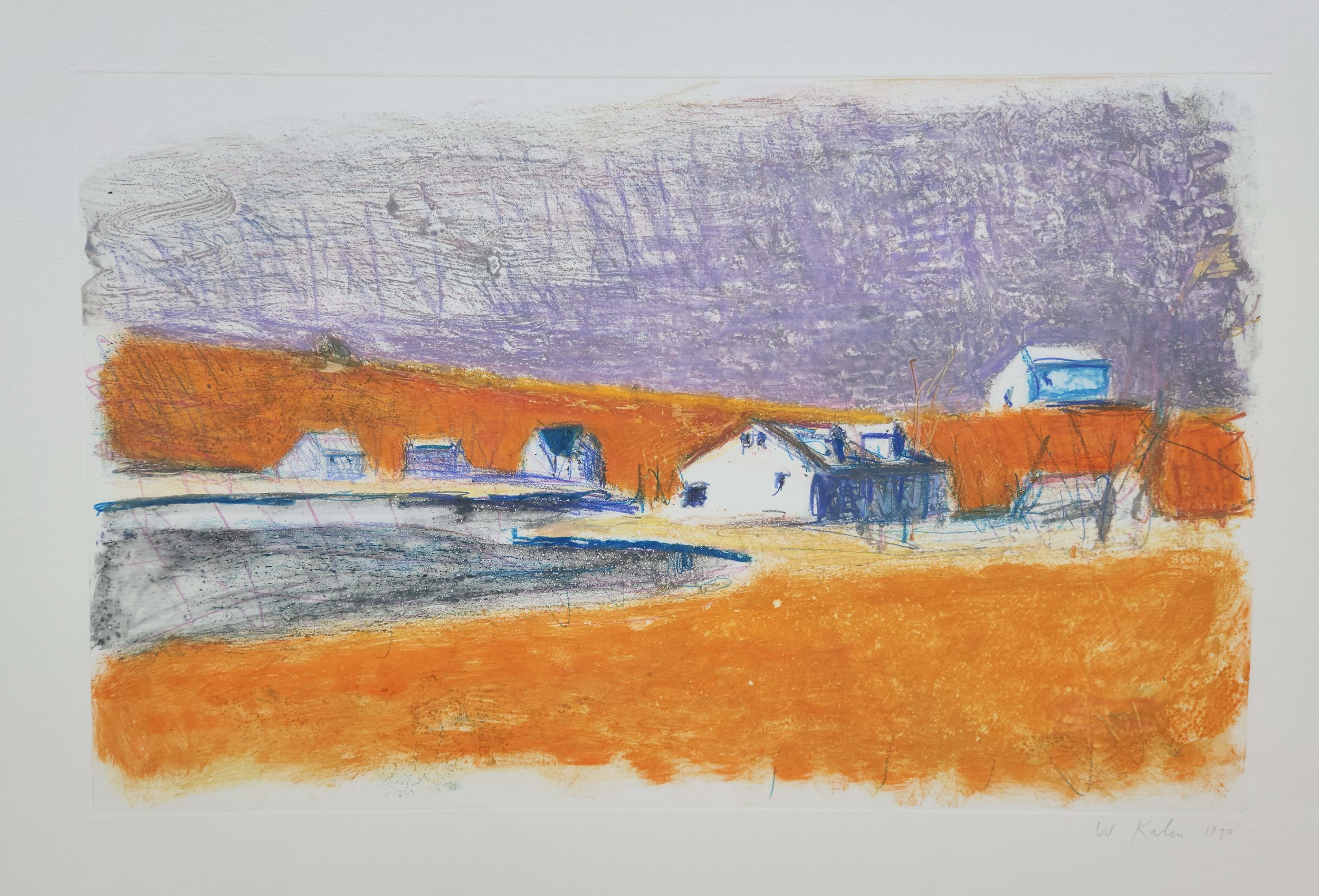 Orange Landscape with Barns, 1990