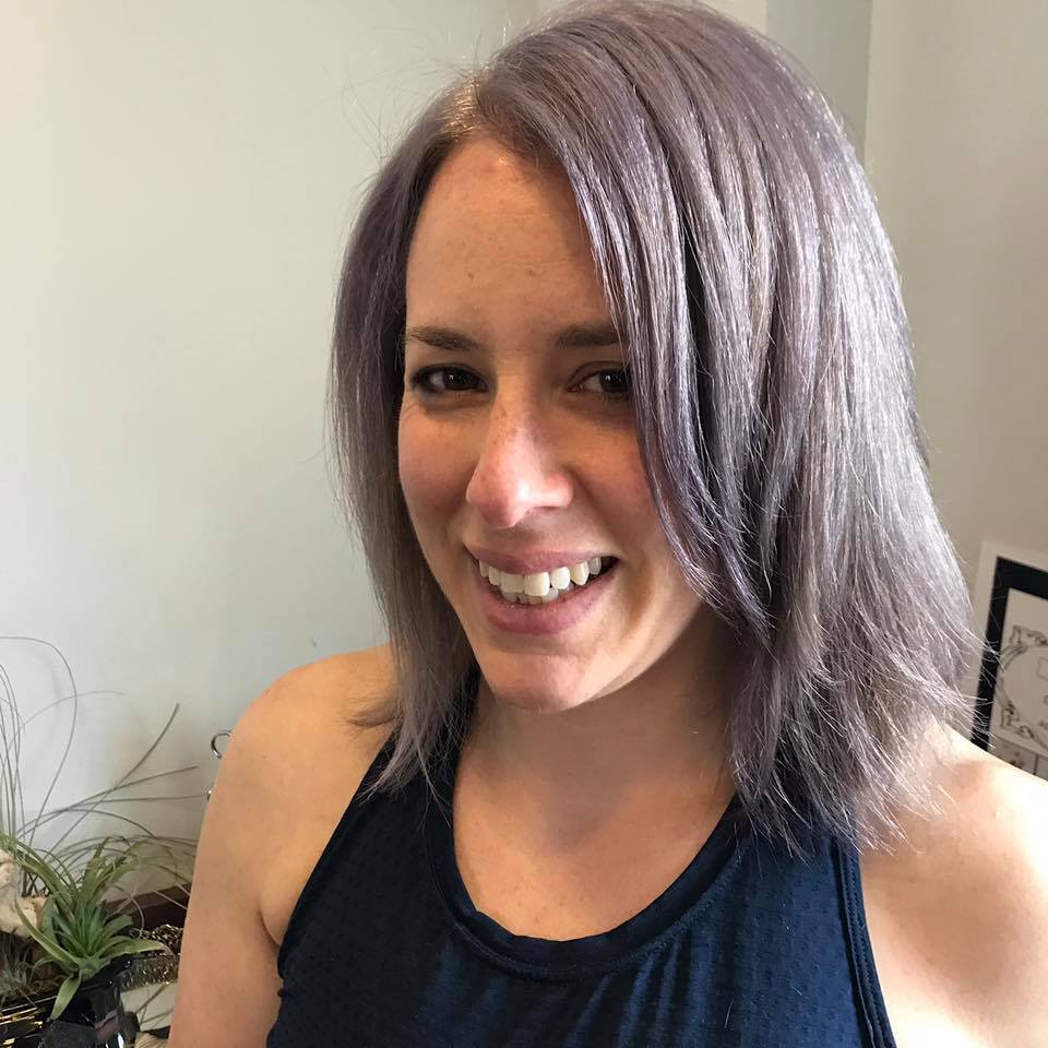 Andrea Wool after highlights and a Davines glossing treatment.