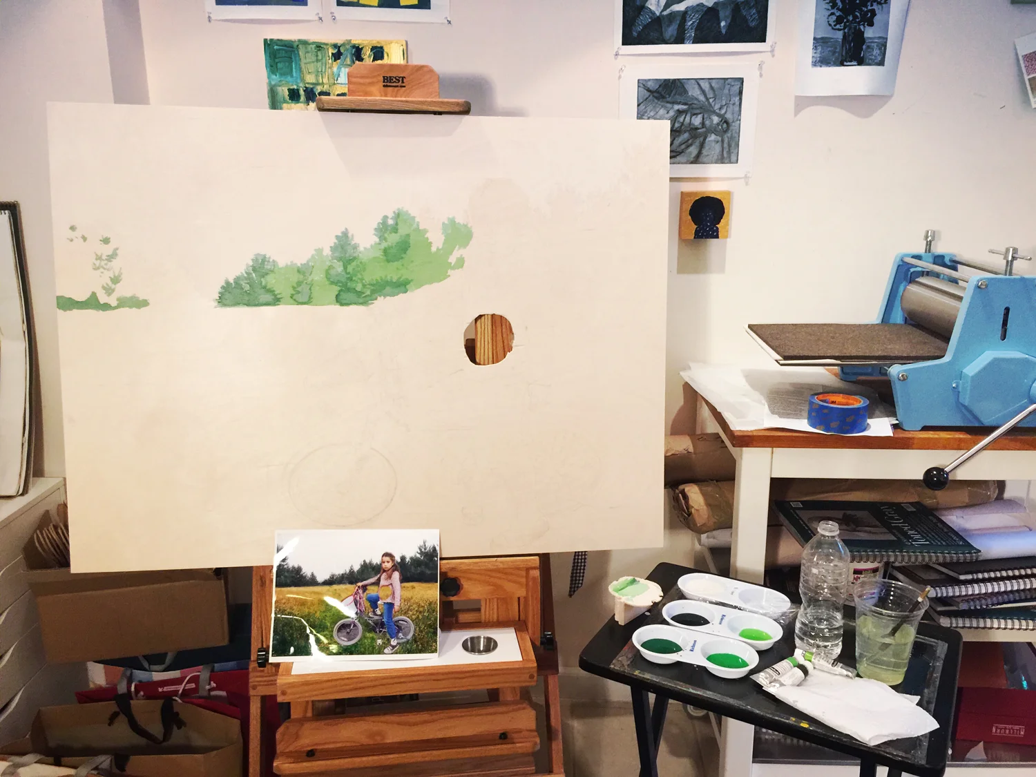 Here is an image of the purple Pudd'n piece, in progress. The crater's not in yet, but the hole is there.