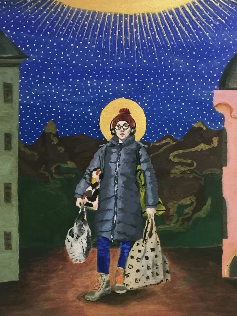 I am angelic for carrying all those groceries.