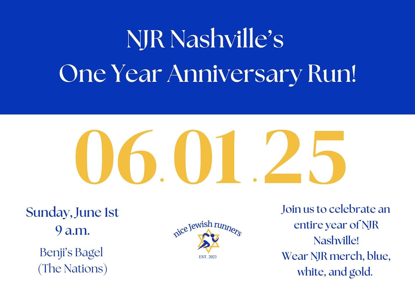 Are you a runner? Walker? Jewish? All of the above? Do you love community, connecting with others, movement that fills your soul? Then Nice Jewish Runners is probably for you and the Nashville cohort is celebrating their one year anniversary! Don&rsq