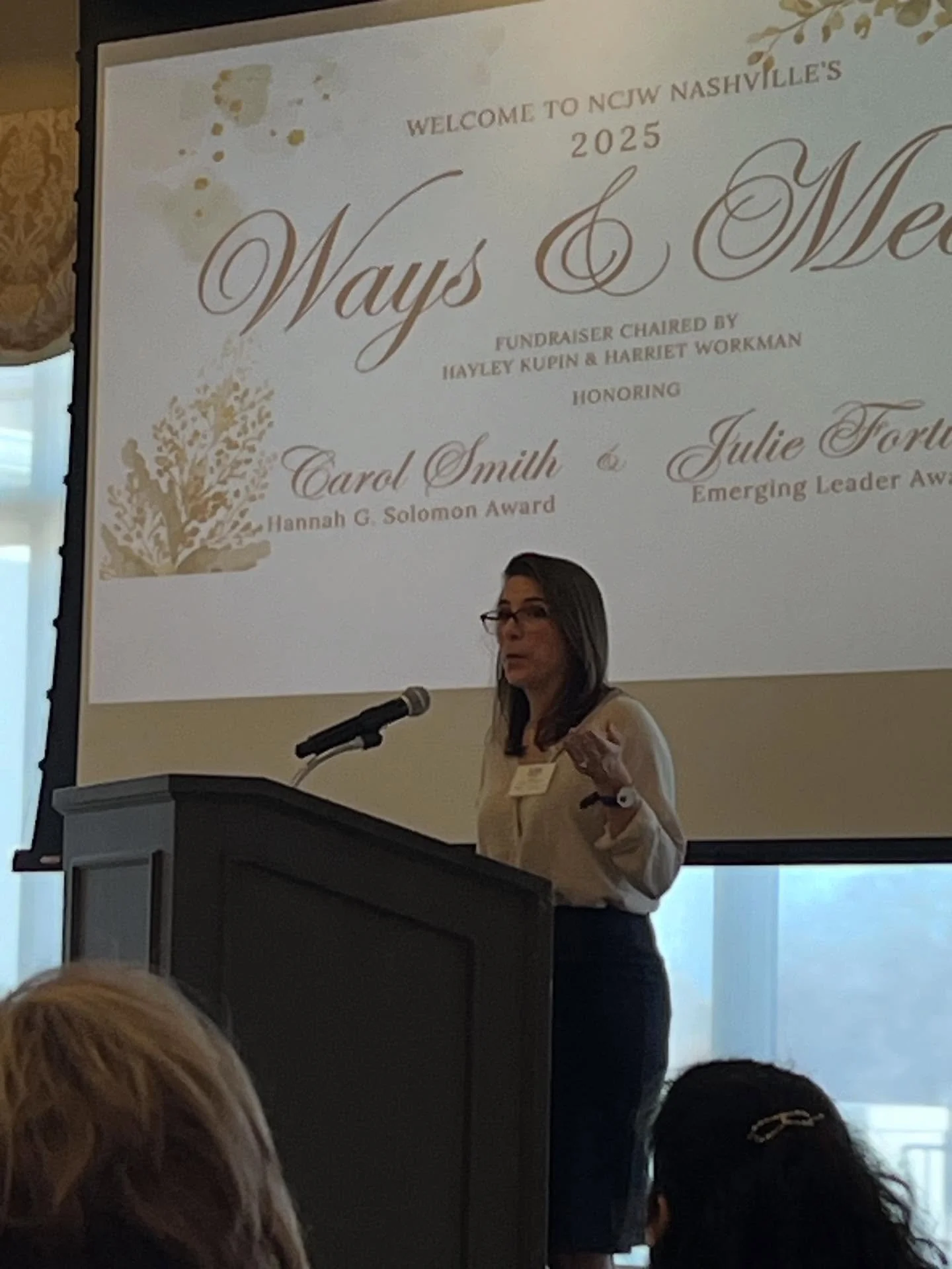 Mazal tov to Micah member Julie Fortune on being honored by Nashville Council of Jewish Women with the Emerging Leader Award. Julie&hellip; we are so proud of you and thrilled to stand in your light!❤️