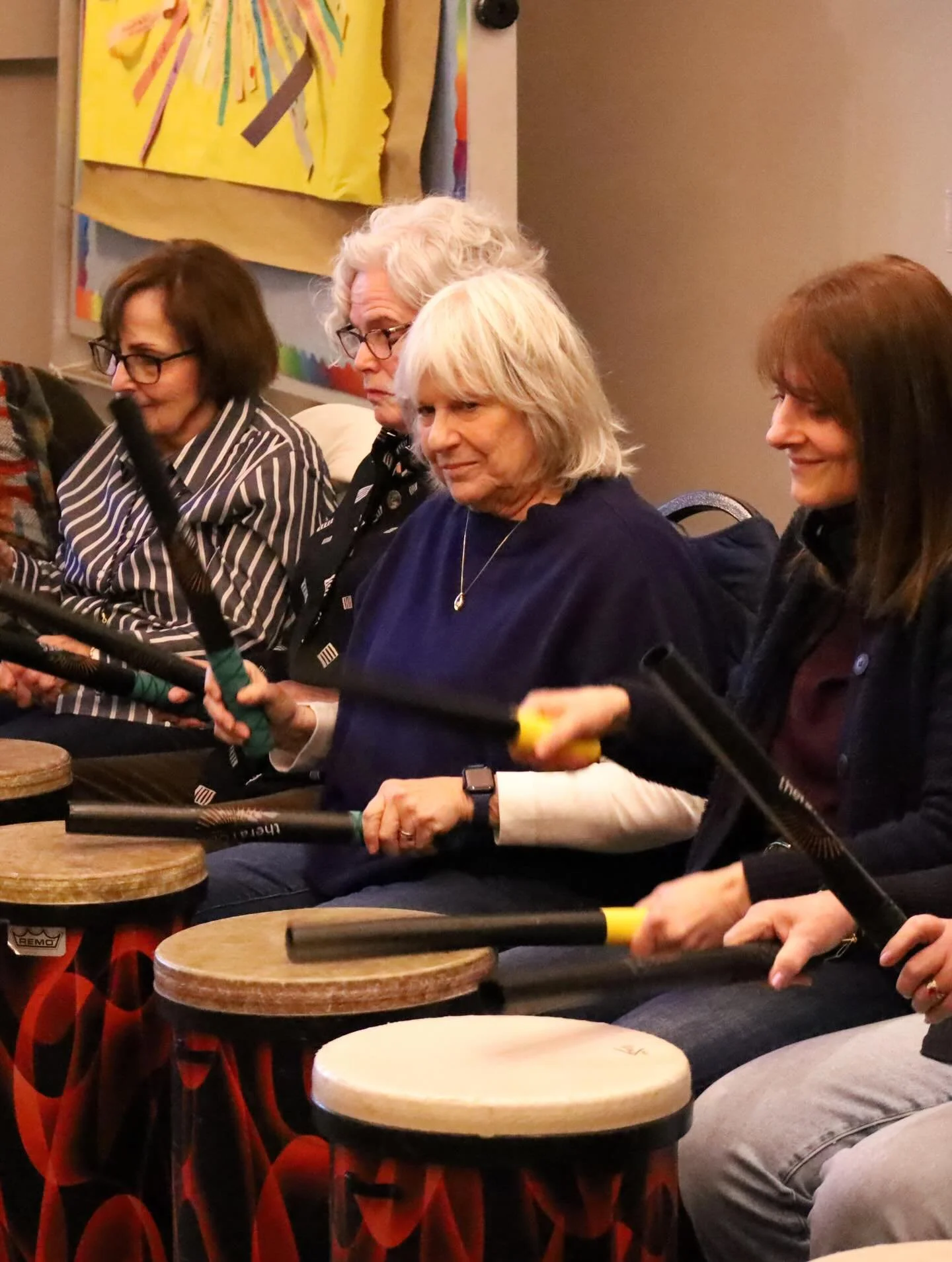 Women&rsquo;s Circle left the comfort zone station today with a soul-searching drum experience! It&rsquo;s always an incredible bonding and learning experience with Rabbi Laurie.
