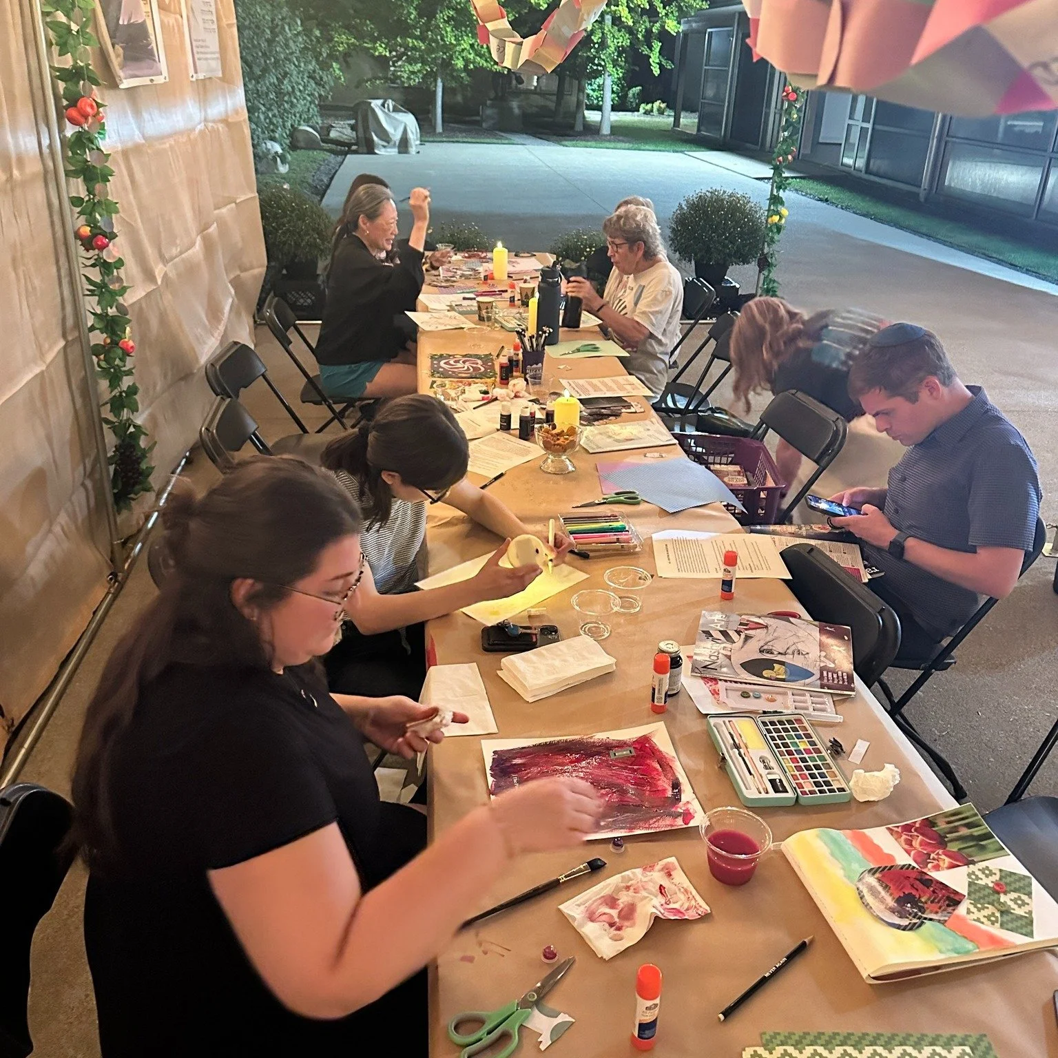 A little paint, a little paper, and a lot of connection! Last night, Micah&rsquo;s sukkah became a creative space for &ldquo;Have You Made Art About It Yet? Sukkot.&rdquo; Through the Jewish Studio Process, we explored the holiday through art, reflec