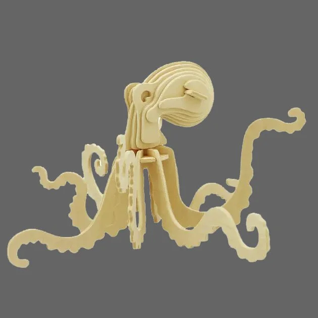3D Wooden Puzzle: Octopus