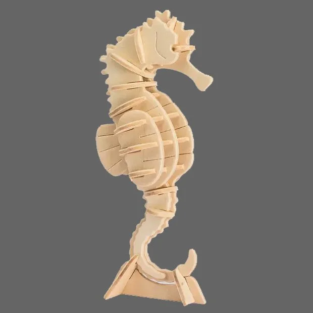 3D Wooden Puzzle: Sea Horse