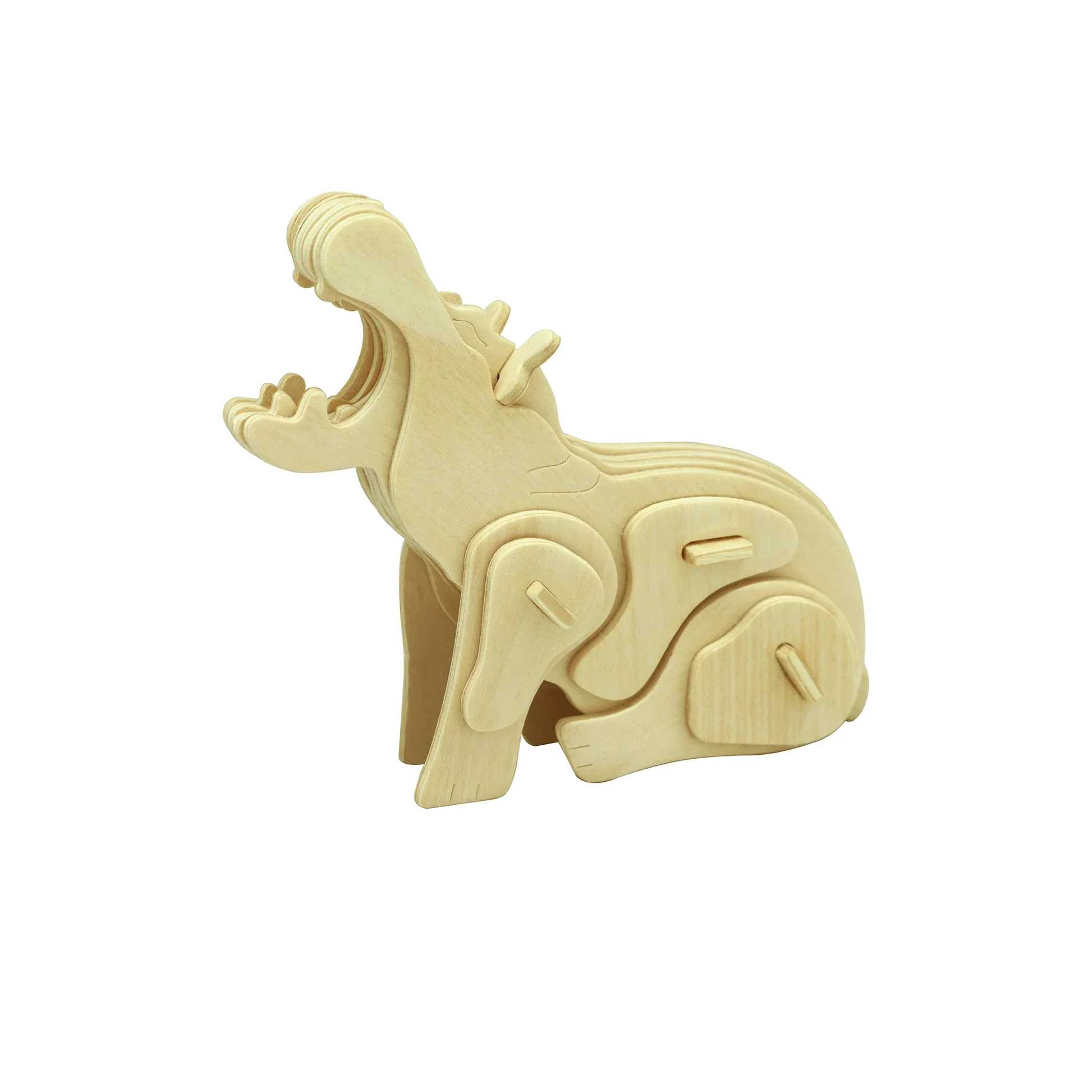 3D Wooden Puzzle: Hippo