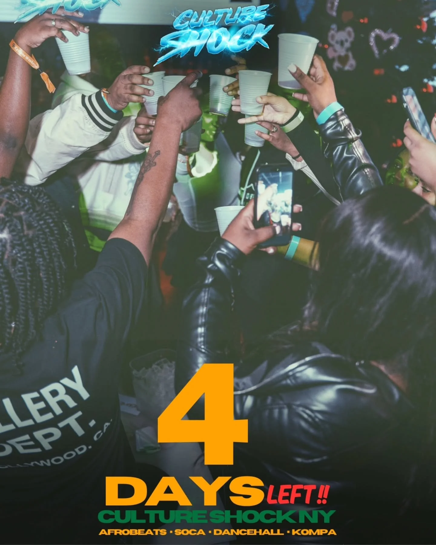 .
🚨 4 DAYS AWAY 🚨

The countdown to Culture Shock NY has officially begun! 🔥🌎

Dancehall x Afrobeats x Soca x Kompa. One night. One vibe. All nations.

🎟️ Get your tickets now!

#CultureShockNY #DJSpider #Countdown