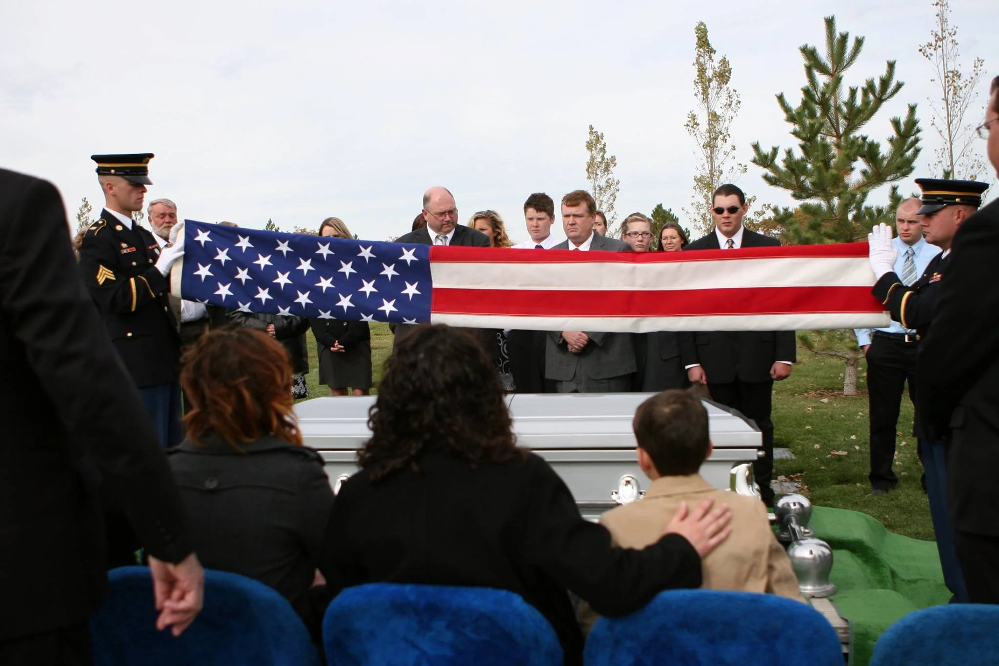 My father's funeral with military honors.