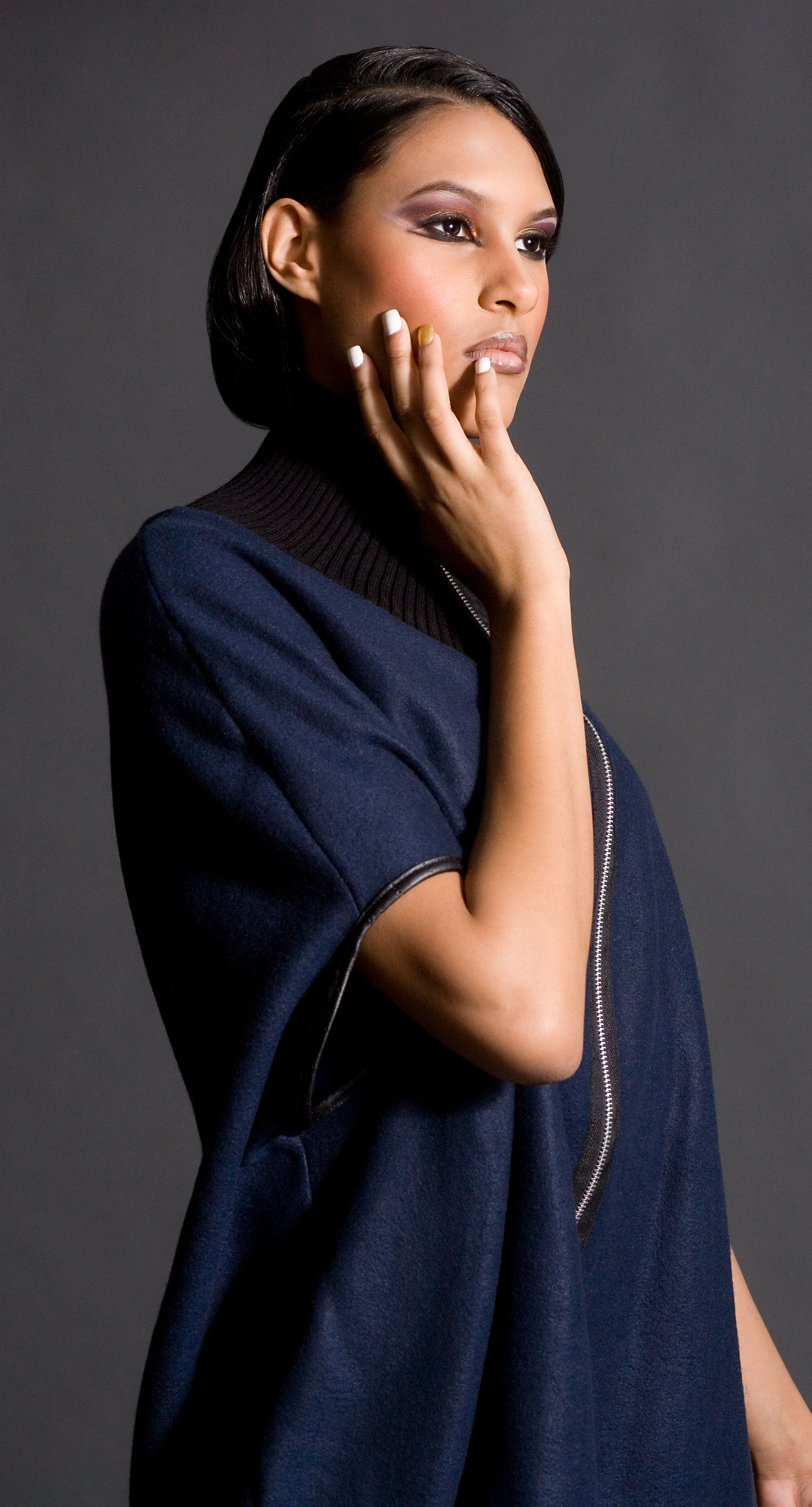 Sleeveless Turtleneck Zip Front Tunic (sb1345)