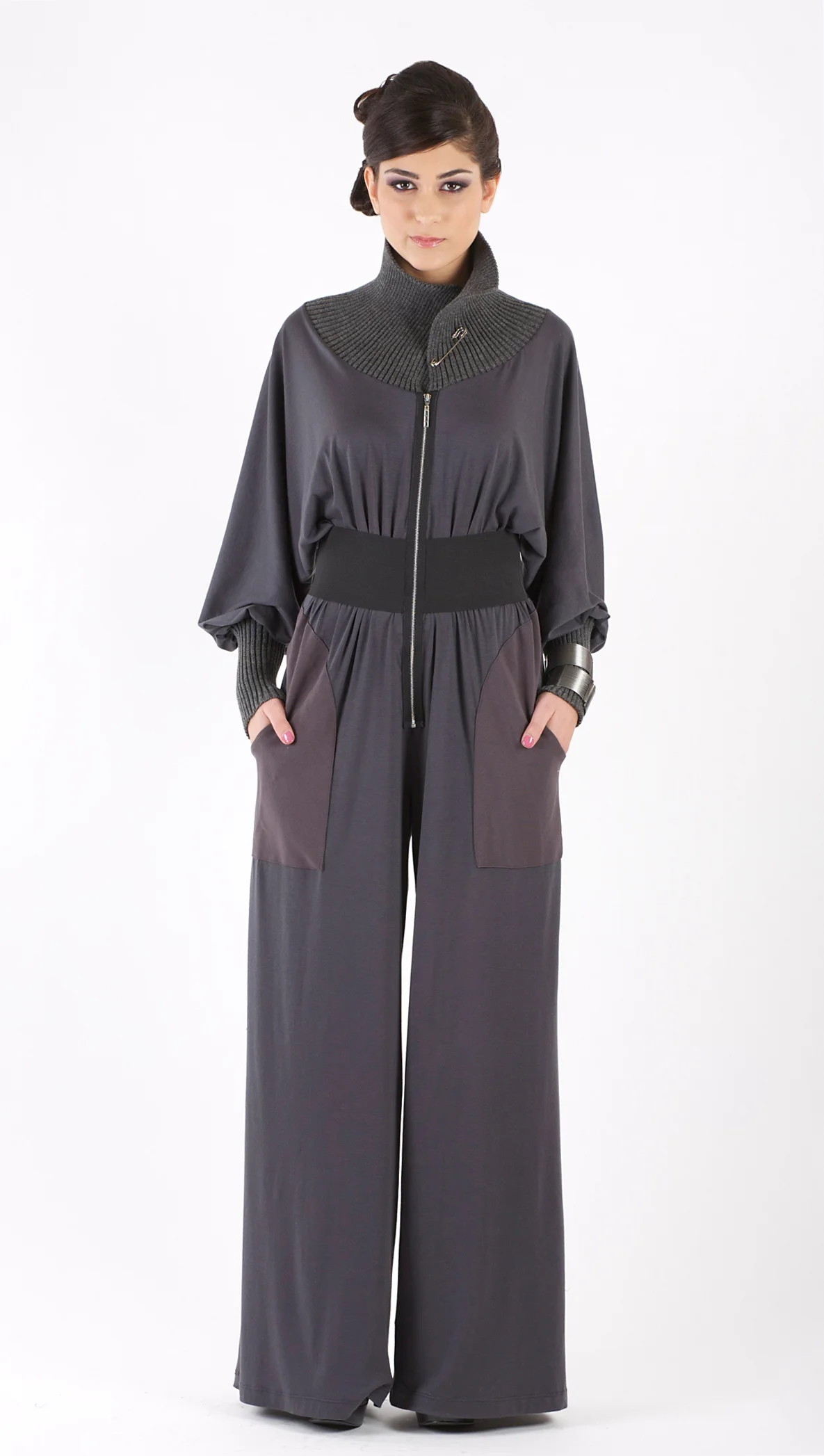 Long Sleeve Jumpsuit with CF Zipper (sb1202)