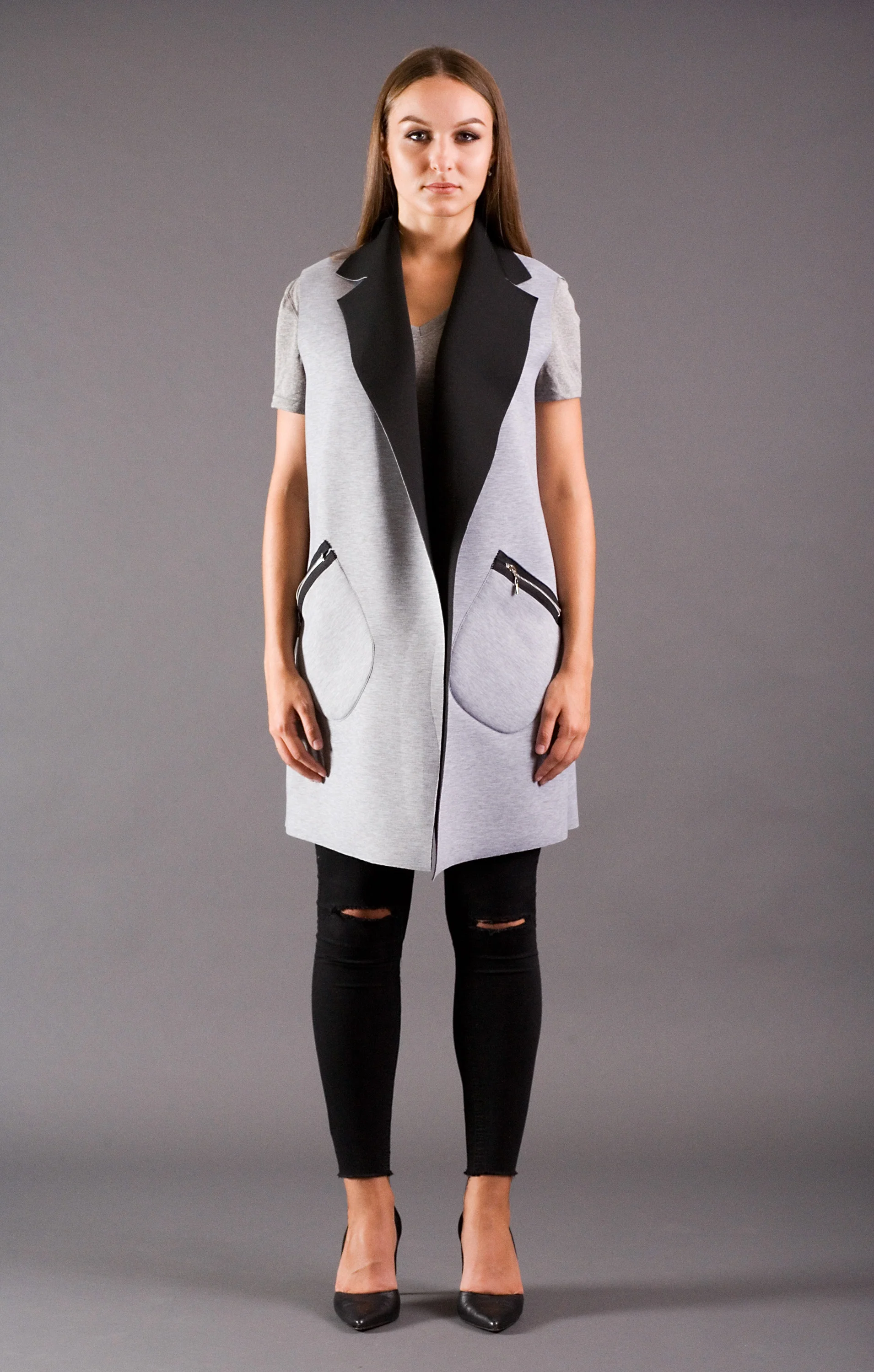 Long Vest with Notch Collar Lapel (sb1512)