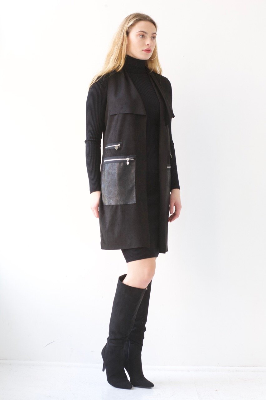 Long vest with patch pockets (sb1520)