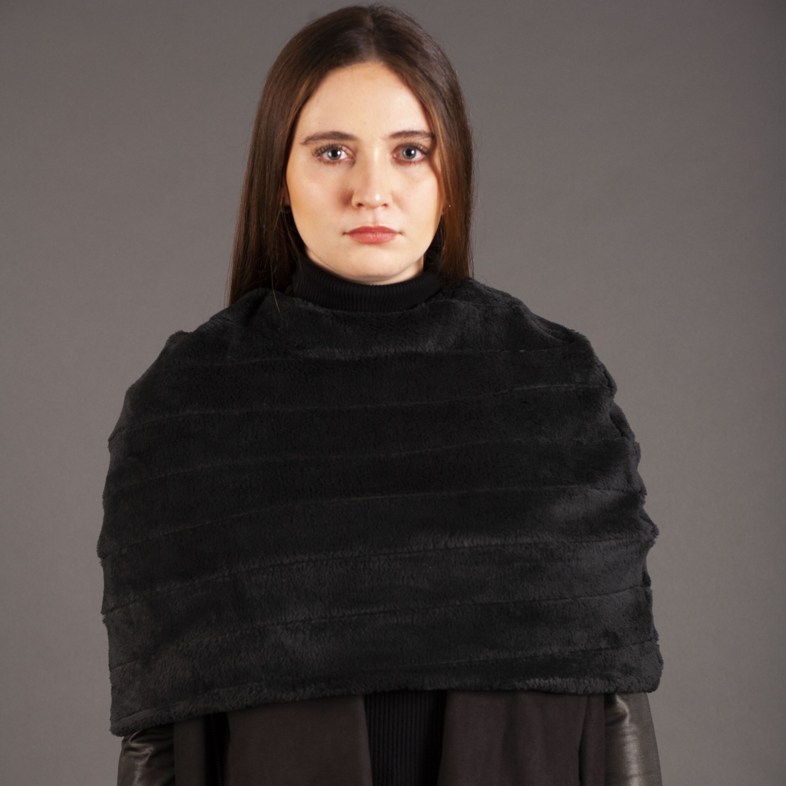 Versatile fleece hoodie poncho (sb1528)