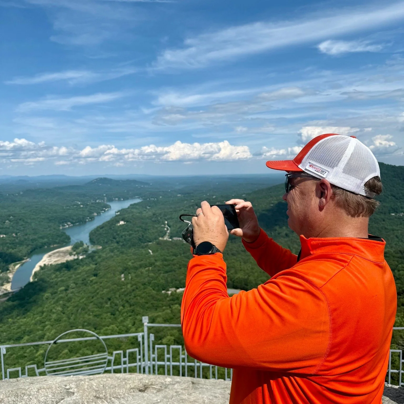 The Orange Sky team spent Thursday exploring Hendersonville, scouting out the absolute best spots for future field trips! From hiking Triple Falls and inline dancing at @honeysucklehollerhvl , to lunch at Cafe on the Veranda, hanging with llamas @ell