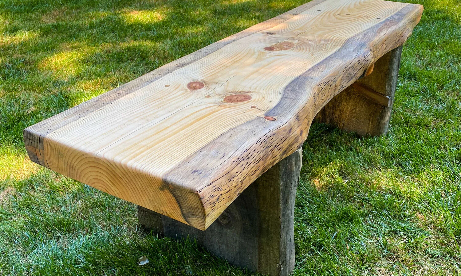Live edge garden bench for your garden