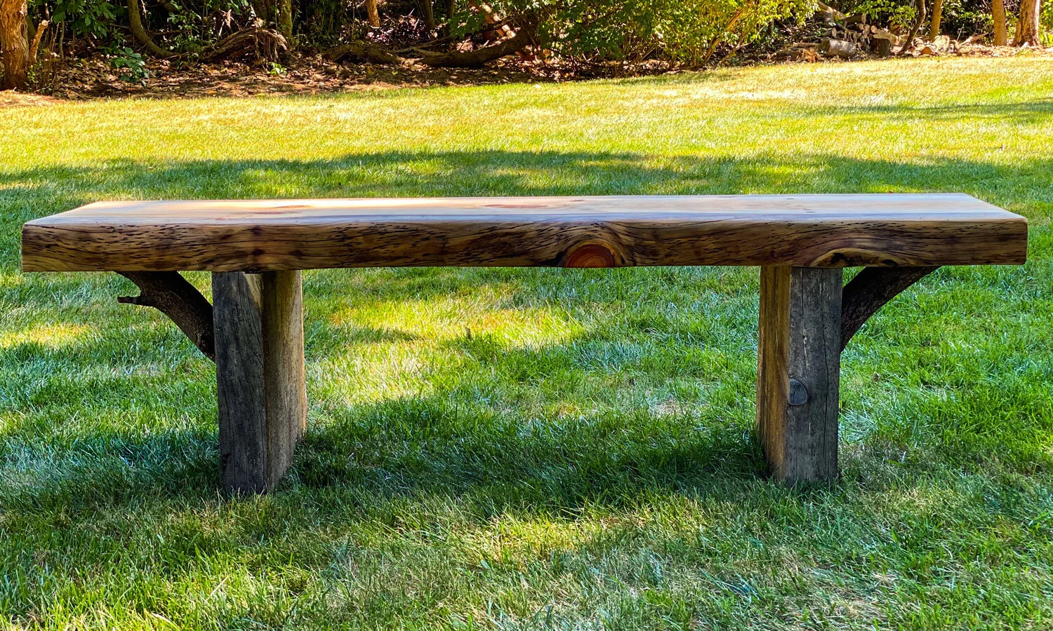 Live edge garden bench for your garden