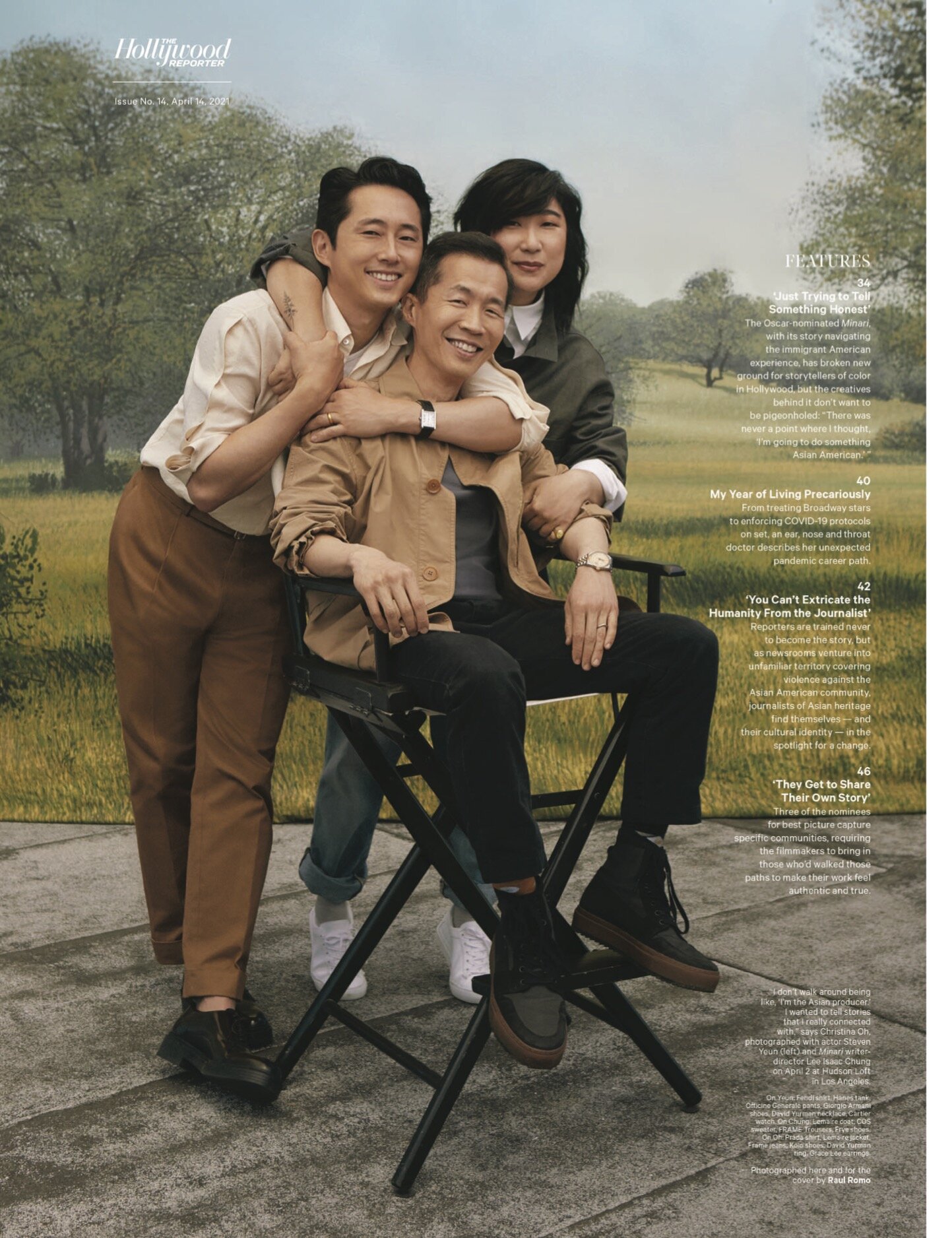 STEVEN YEUN, LEE ISAAC CHUNG, CHRISTINA OH / THE HOLLYWOOD REPORTER