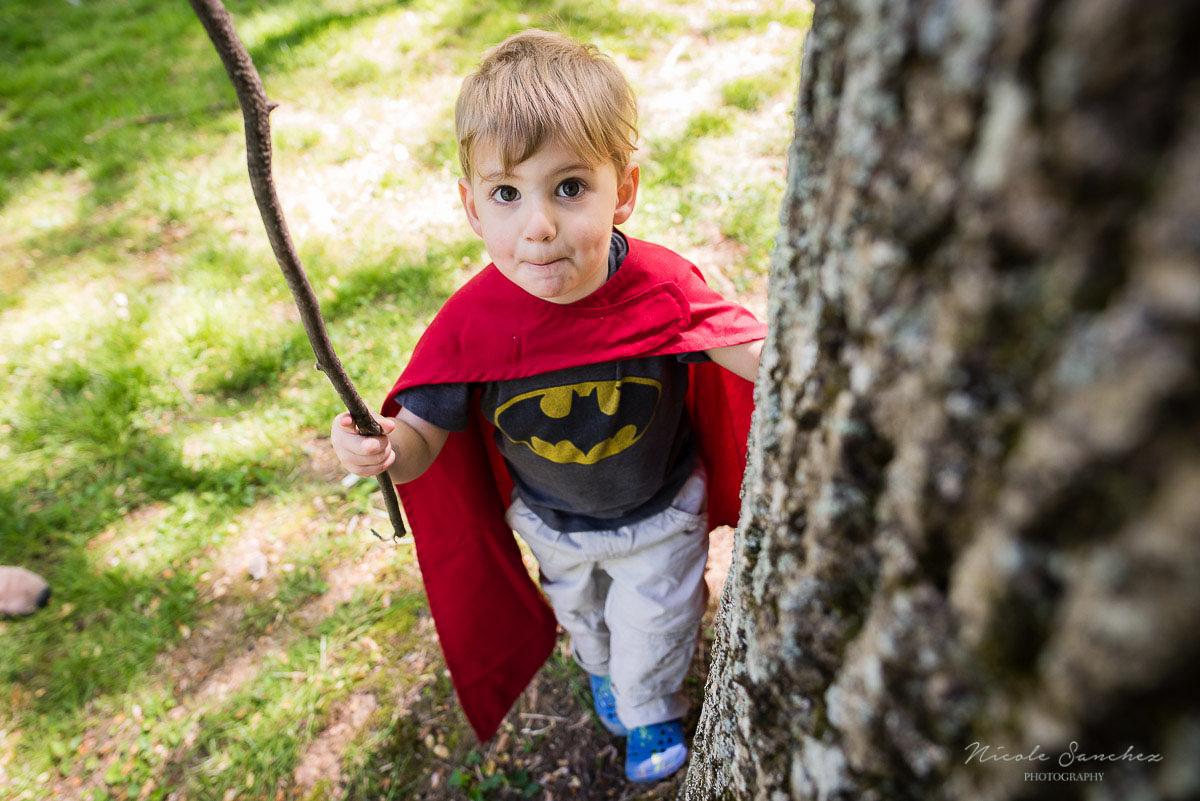 Outdoor Superhero birthday party | Northern Virginia Documentary Family Photography