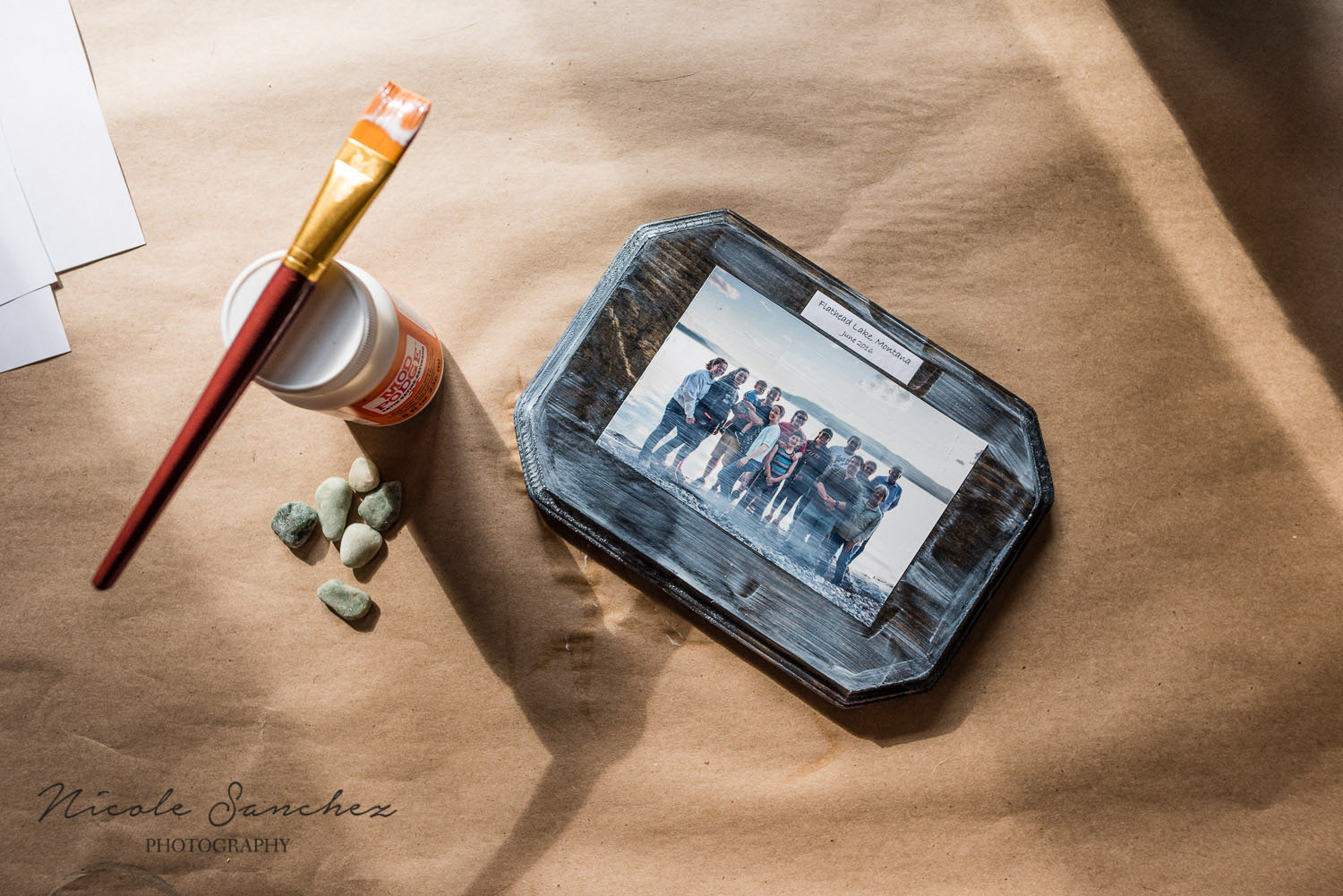 od podge drying on wood photo display | northern virginia family photographer