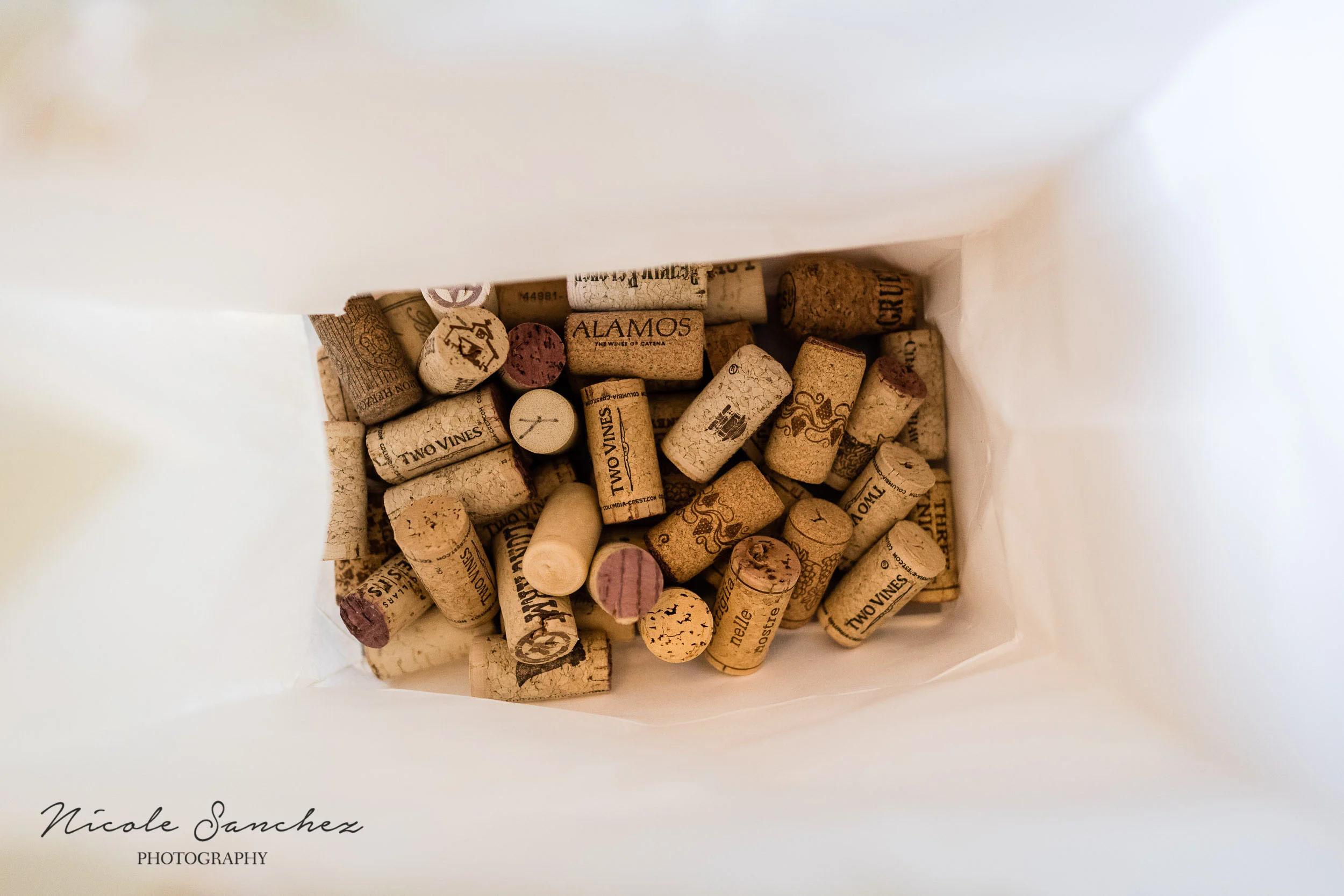 Bag of wine corks by Northern Virginia Family Photographer Nicole Sanchez