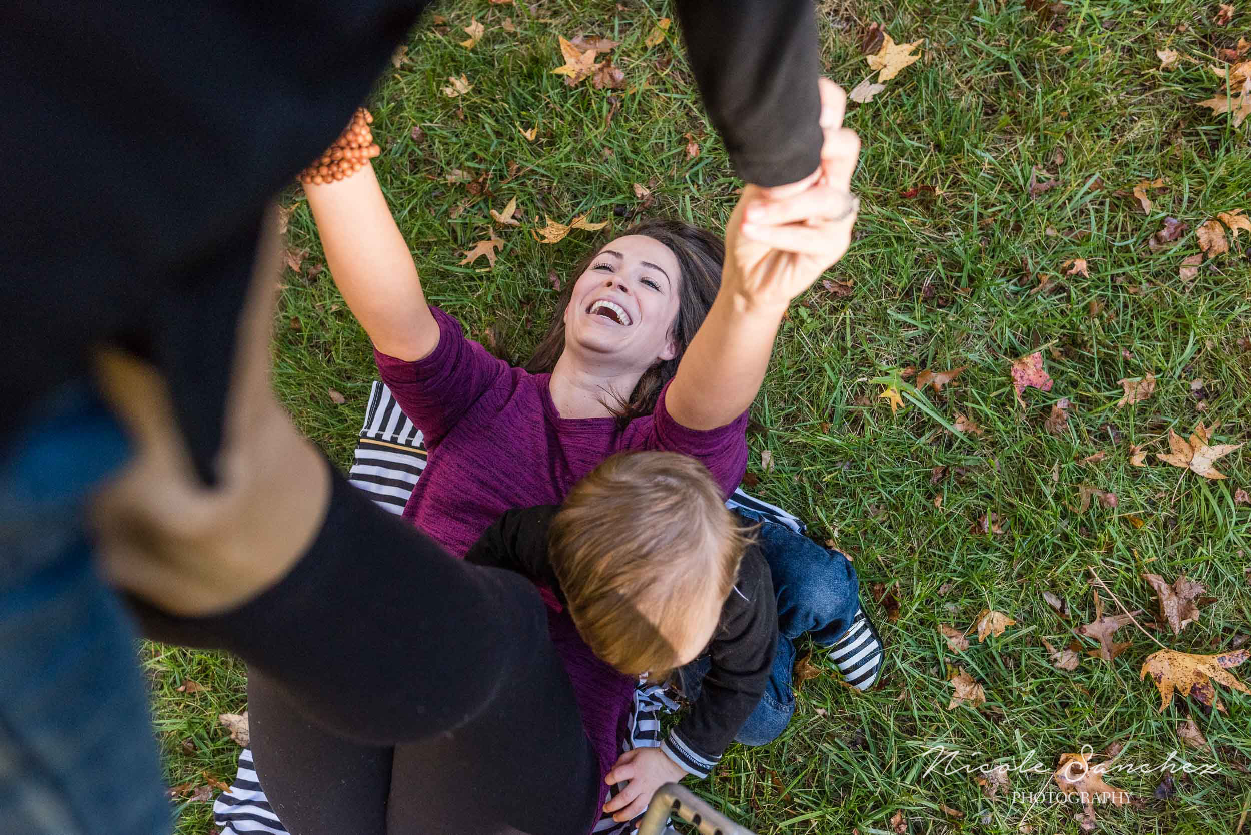 Mom and son superman at outdoor session in Alexandria, VA by Family Photographer Nicole Sanchez