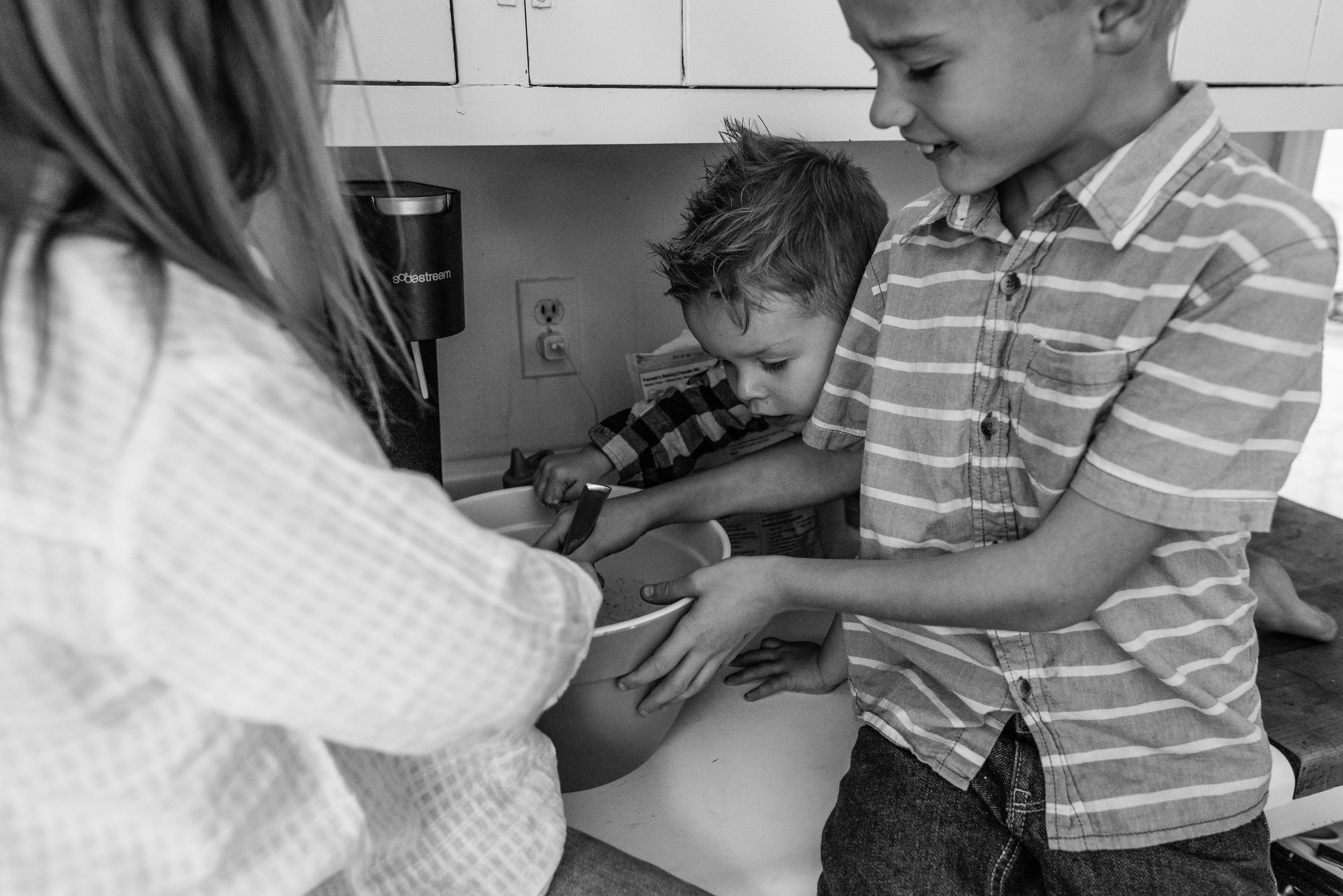 Children mixing pancake batter by NOVA Lifestyle Photographer