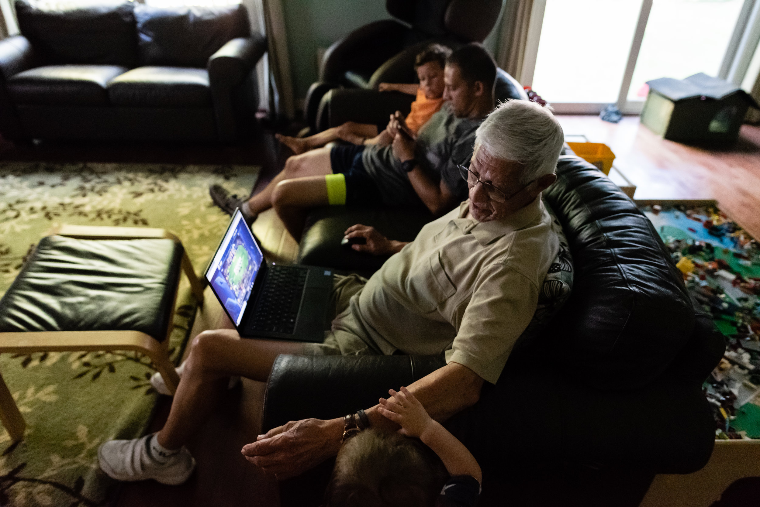Father son and Grandpa screen time by Northern Virginia Family Photographer Nicole Sanchez