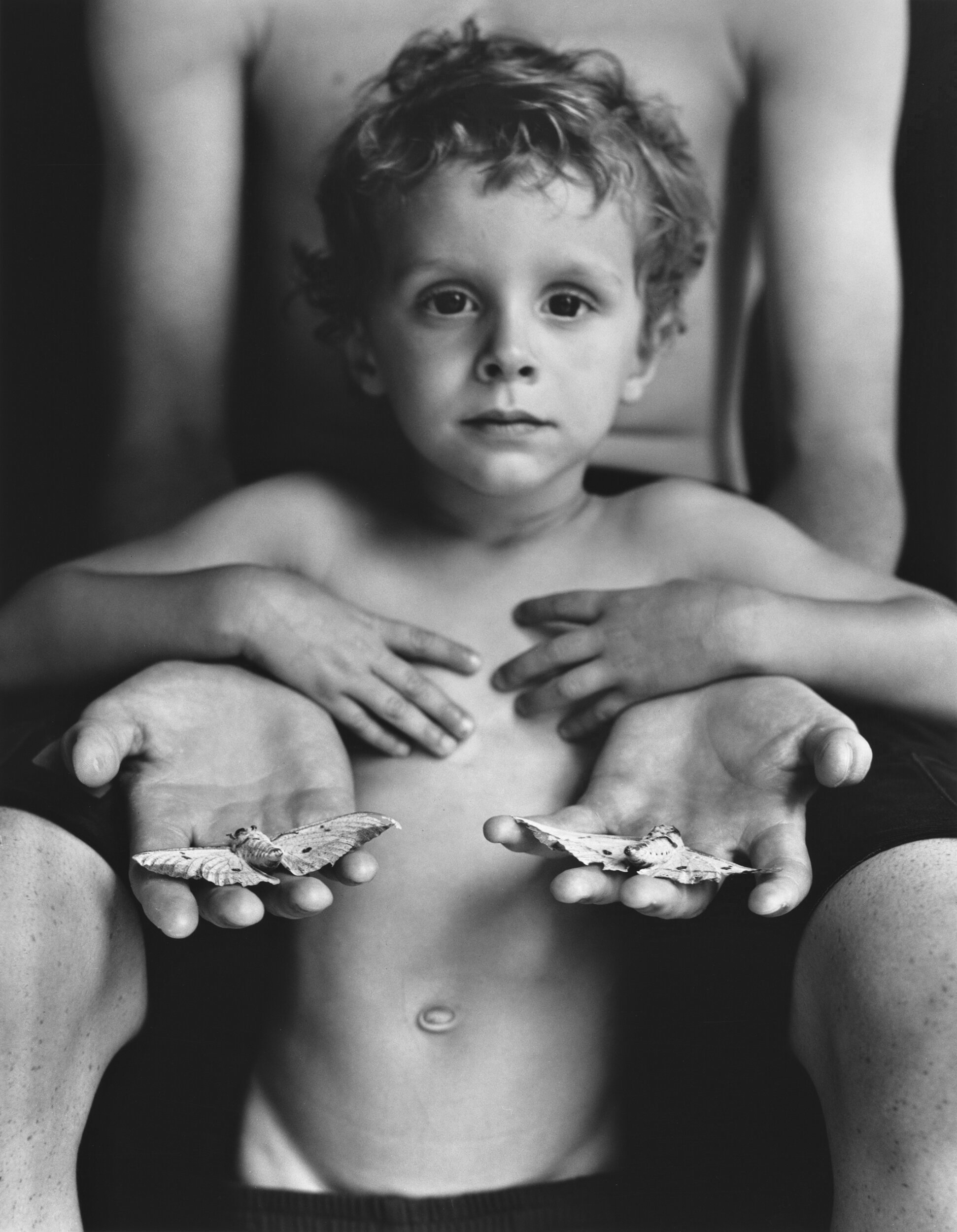  GEORGE WITH MOTHS, 2003  GELATIN SILVER PHOTOGRAPH 