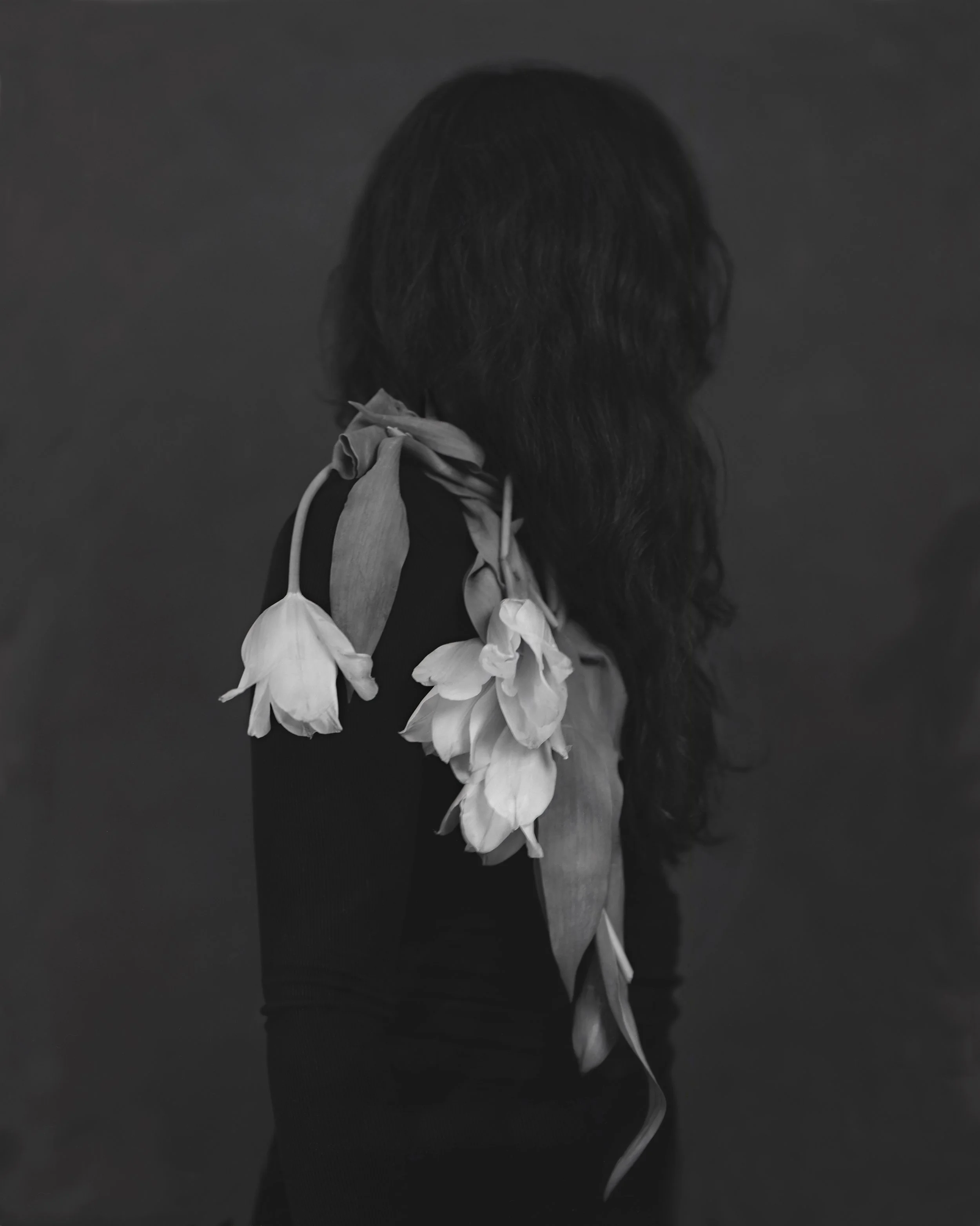  NICOLE WITH TULIPS  Gelatin Silver Photograph 