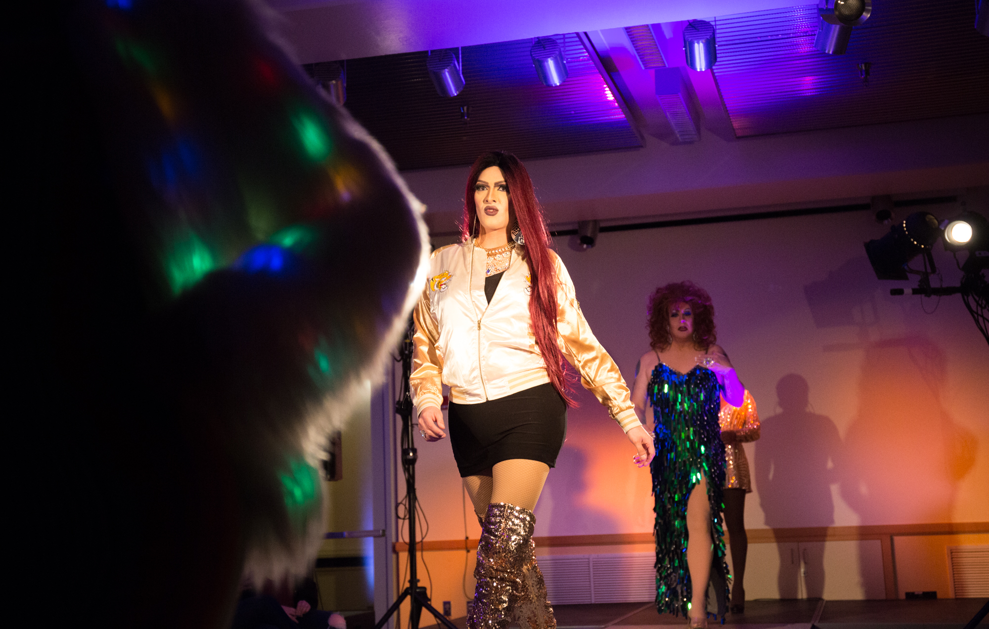  Nicky Serene and the other four Glamazons, Diva, Karess, Monique and Daphne,&nbsp;open their comeback show at the University of Oregon. The group took a three week break from performing after the sudden closure of their resident venue The Wayward La