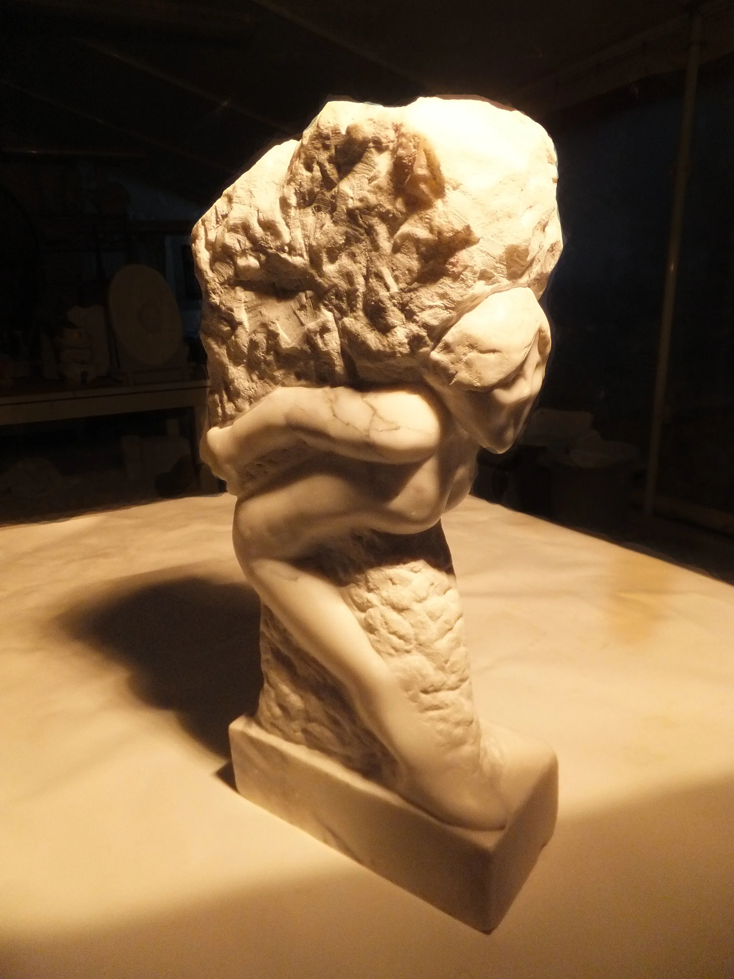 Self Portrait in Marble Carrara White Marble 20" X 8" X 4" 2014